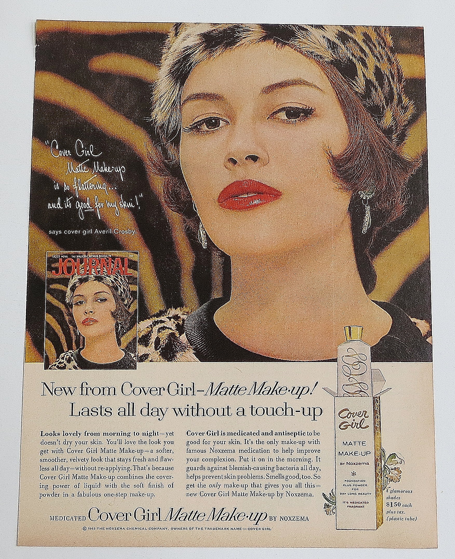 1963 Cover Girl Matte Make Up With Woman In Leopard Hat