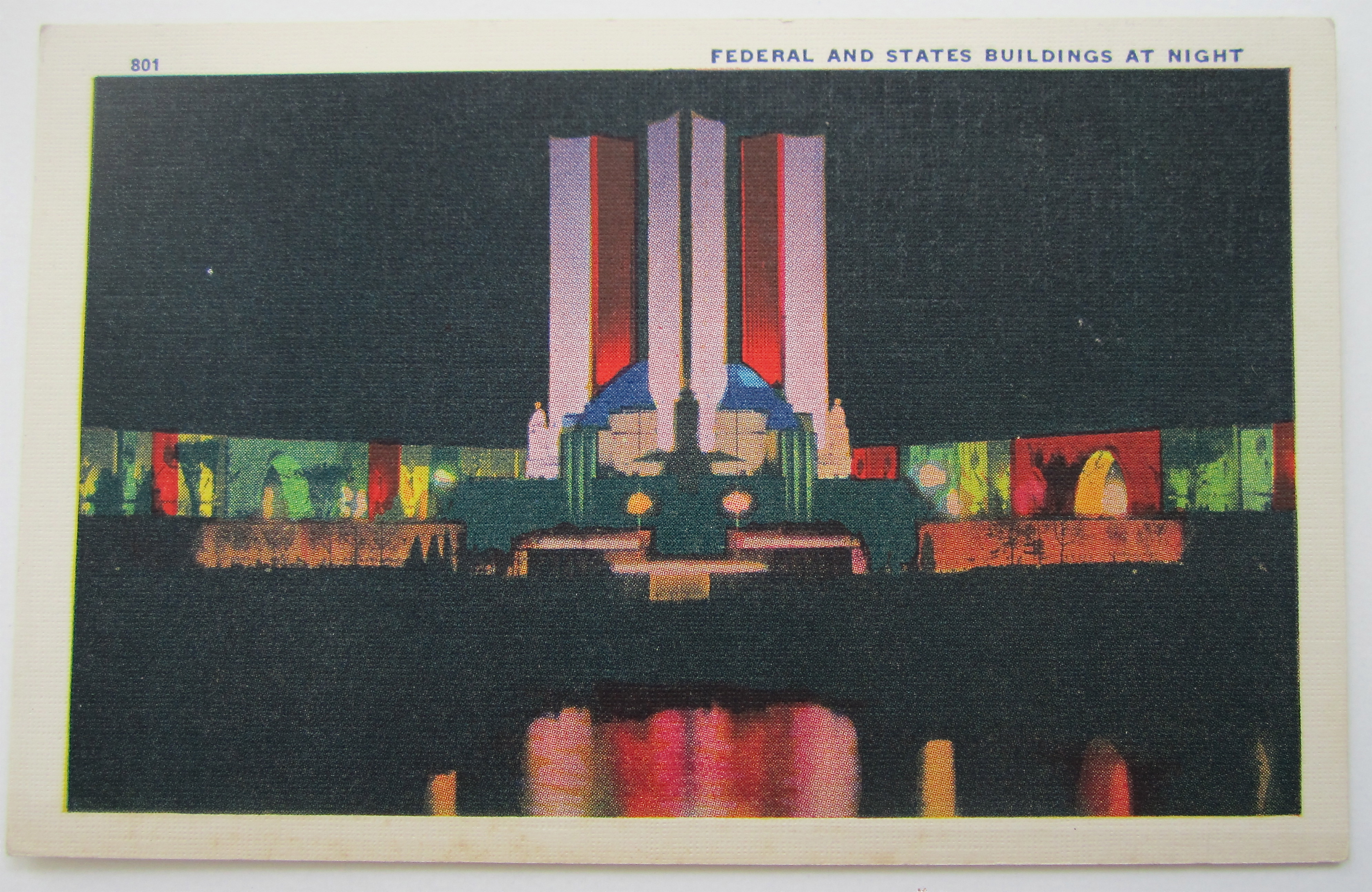 Federal And States Buildings At Night Postcard