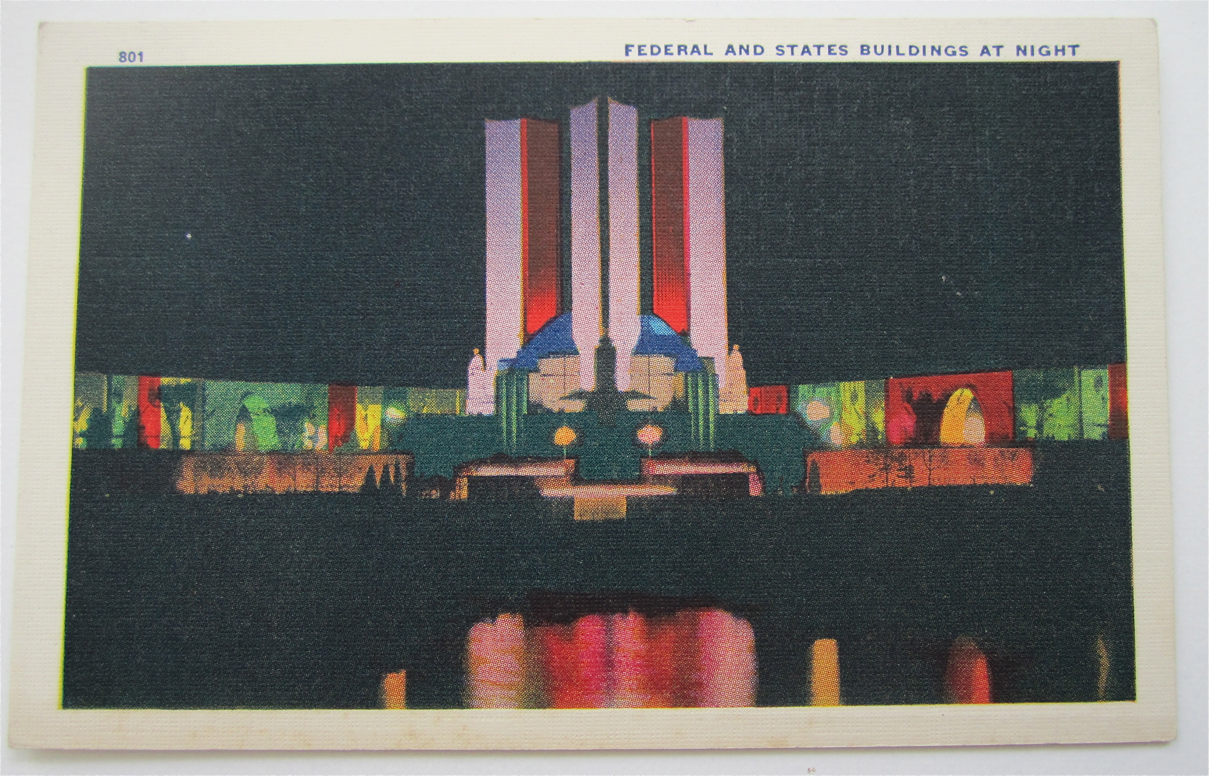 Federal And States Buildings At Night Postcard