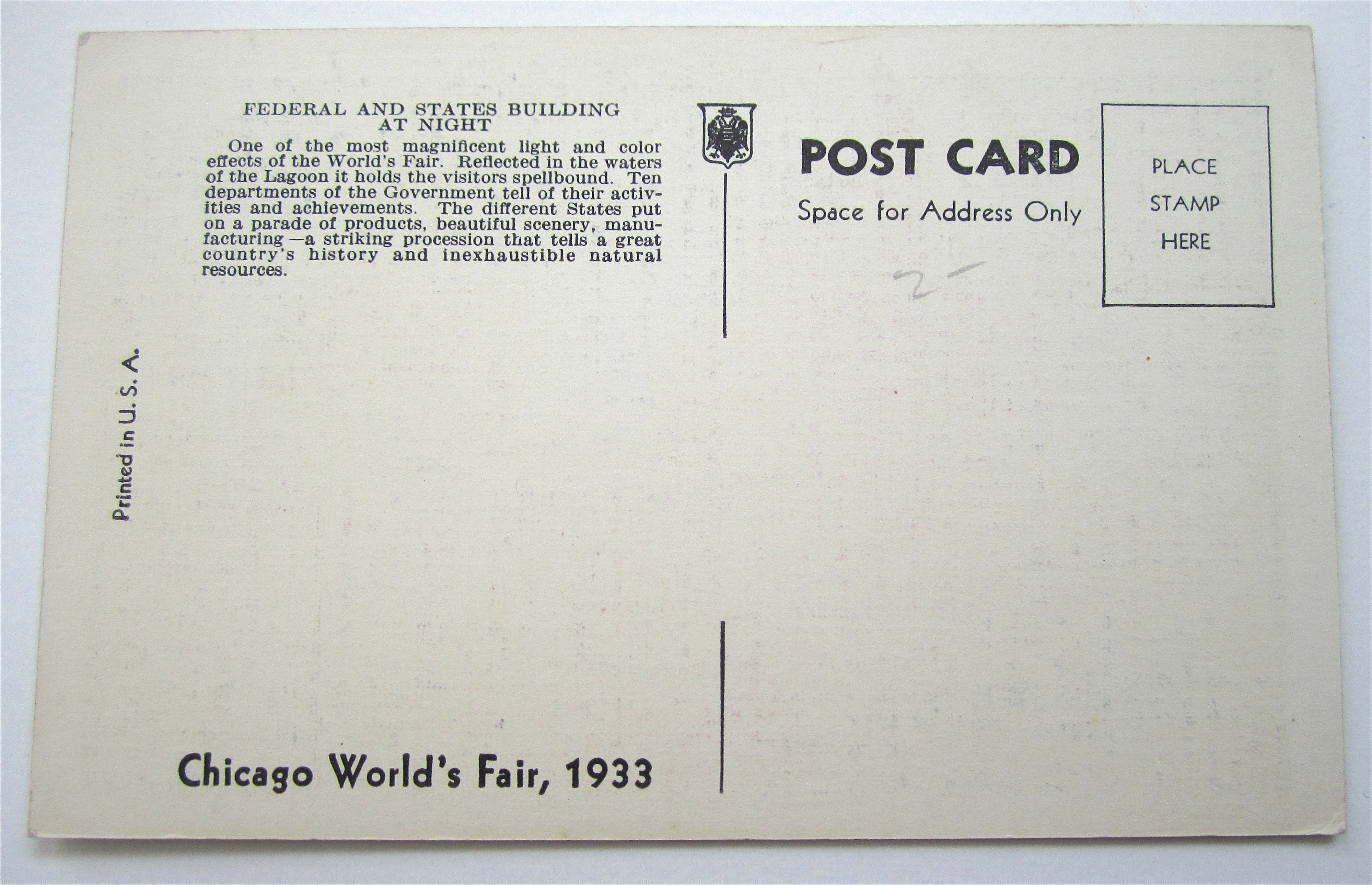 Federal And States Buildings At Night Postcard