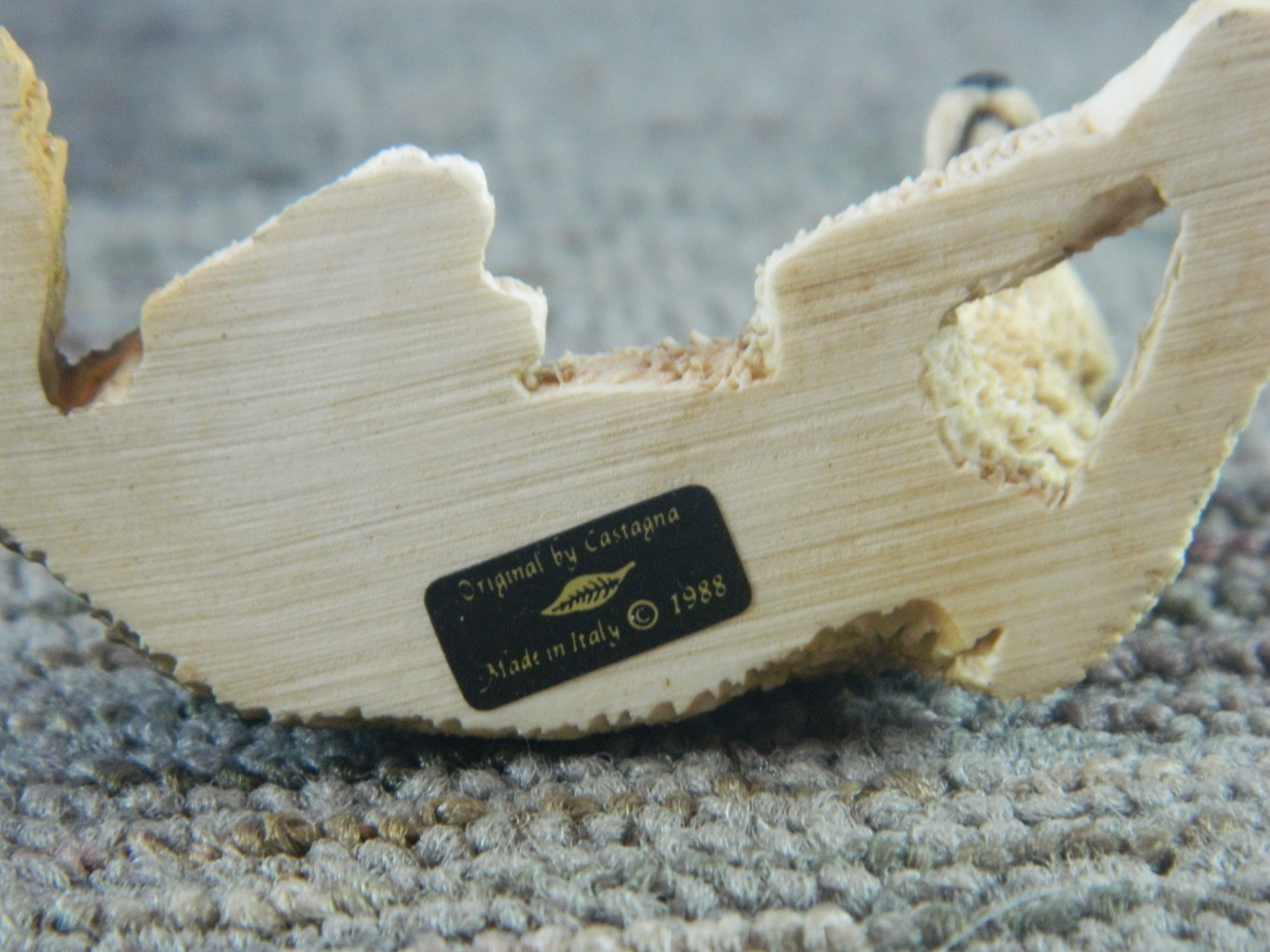 Castagna Italy Alabaster Resin Miniature Lying Wolf
