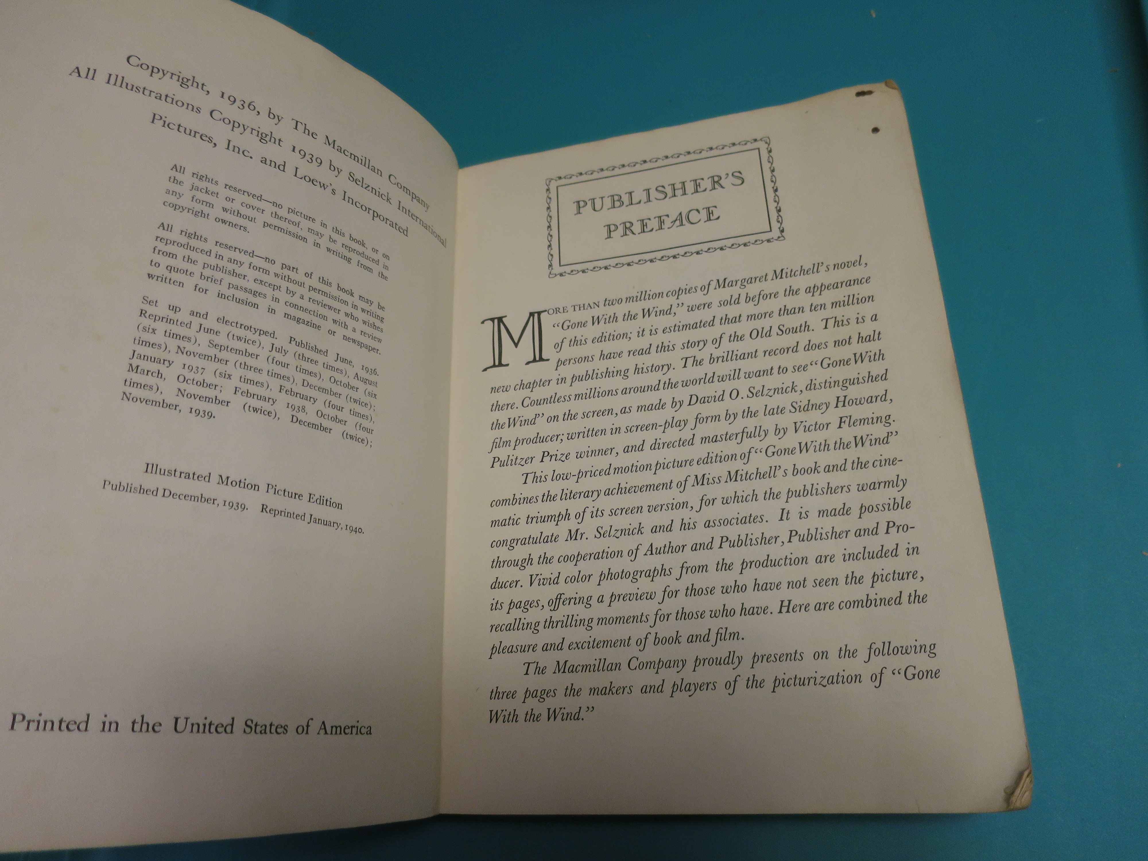 Gone with the Wind Motion Picture Ed 1940