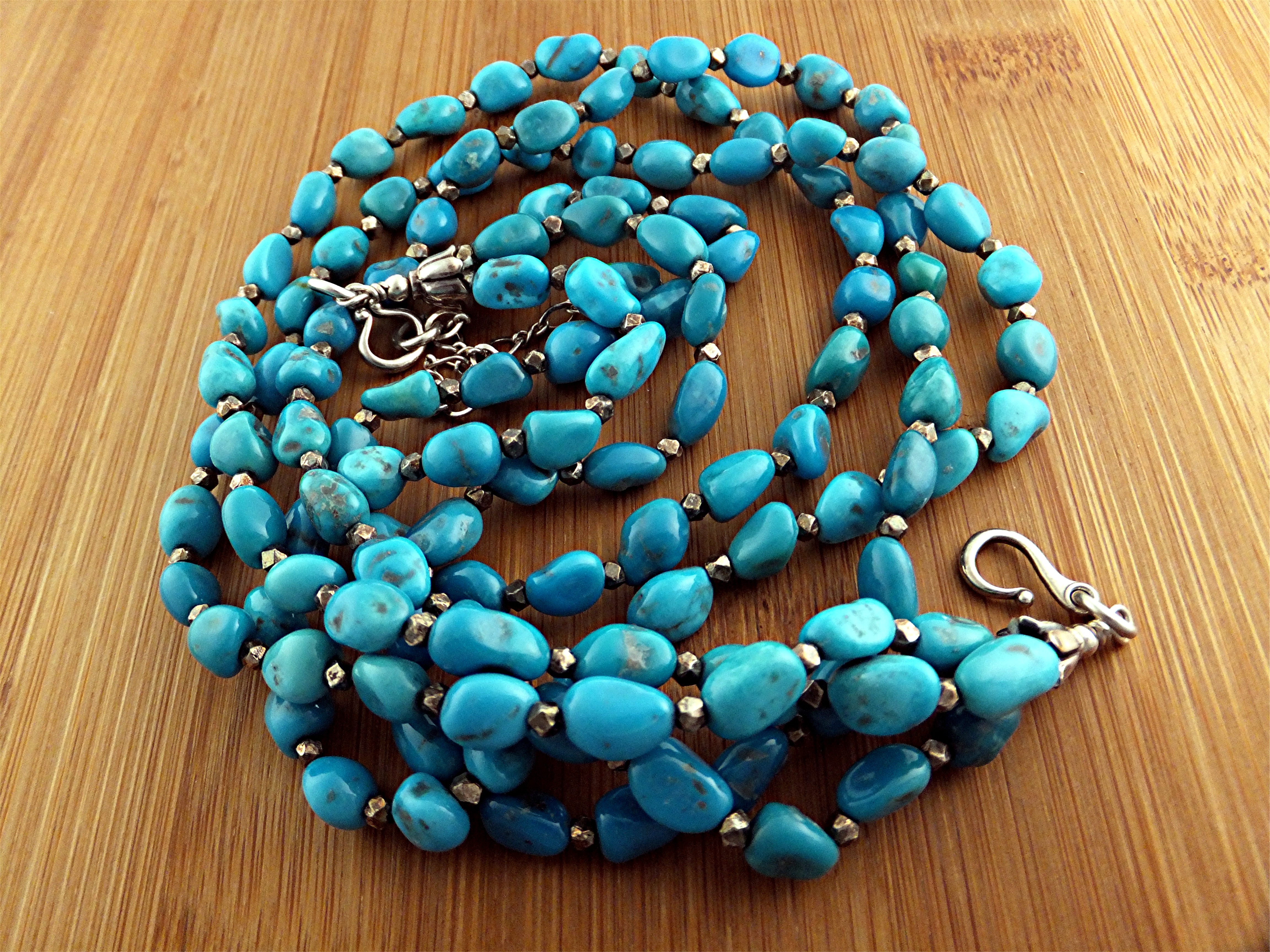 Sleeping BeautyTurquoise 3 Strand Silver Creations Neck