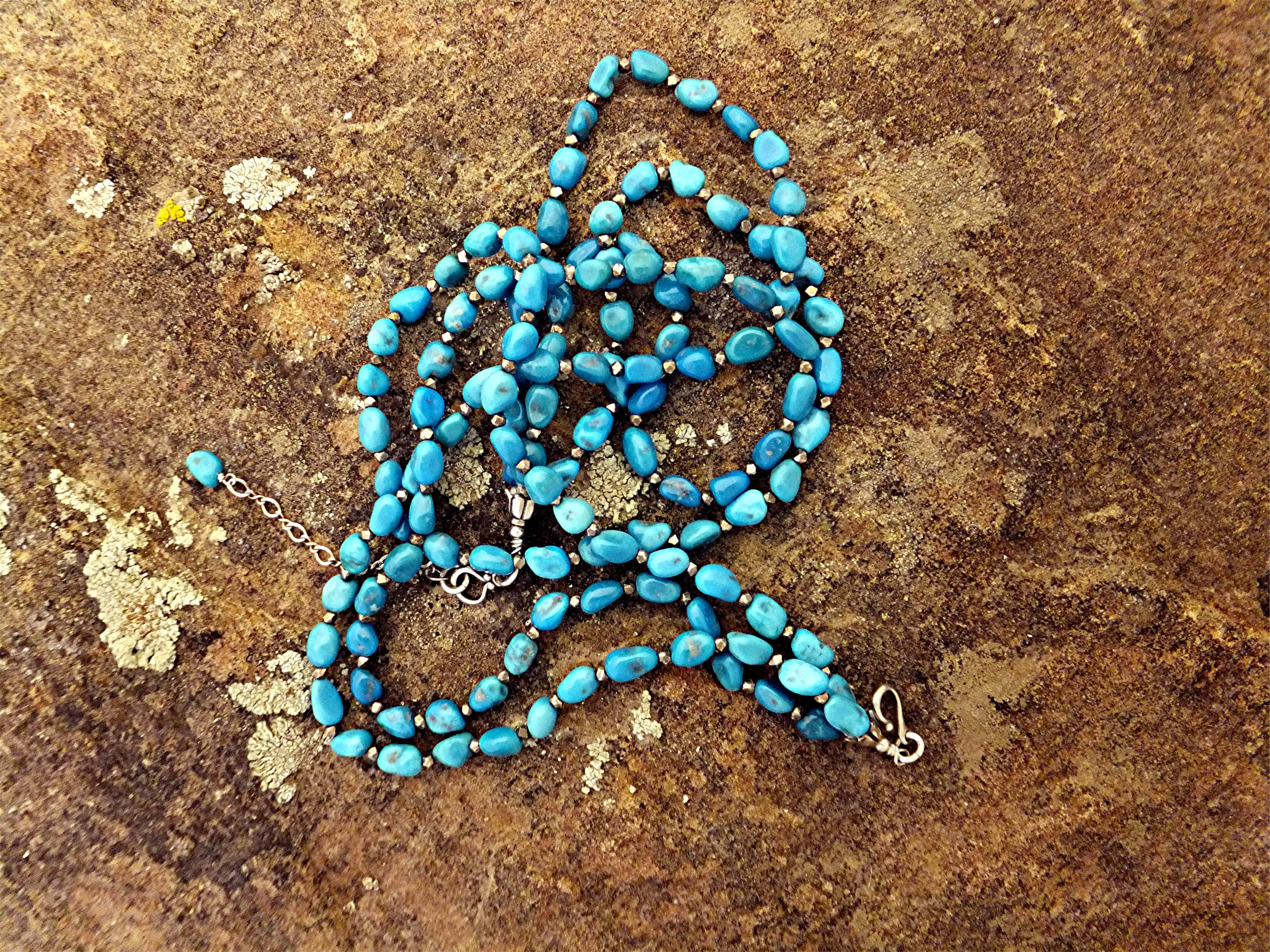 Sleeping BeautyTurquoise 3 Strand Silver Creations Neck