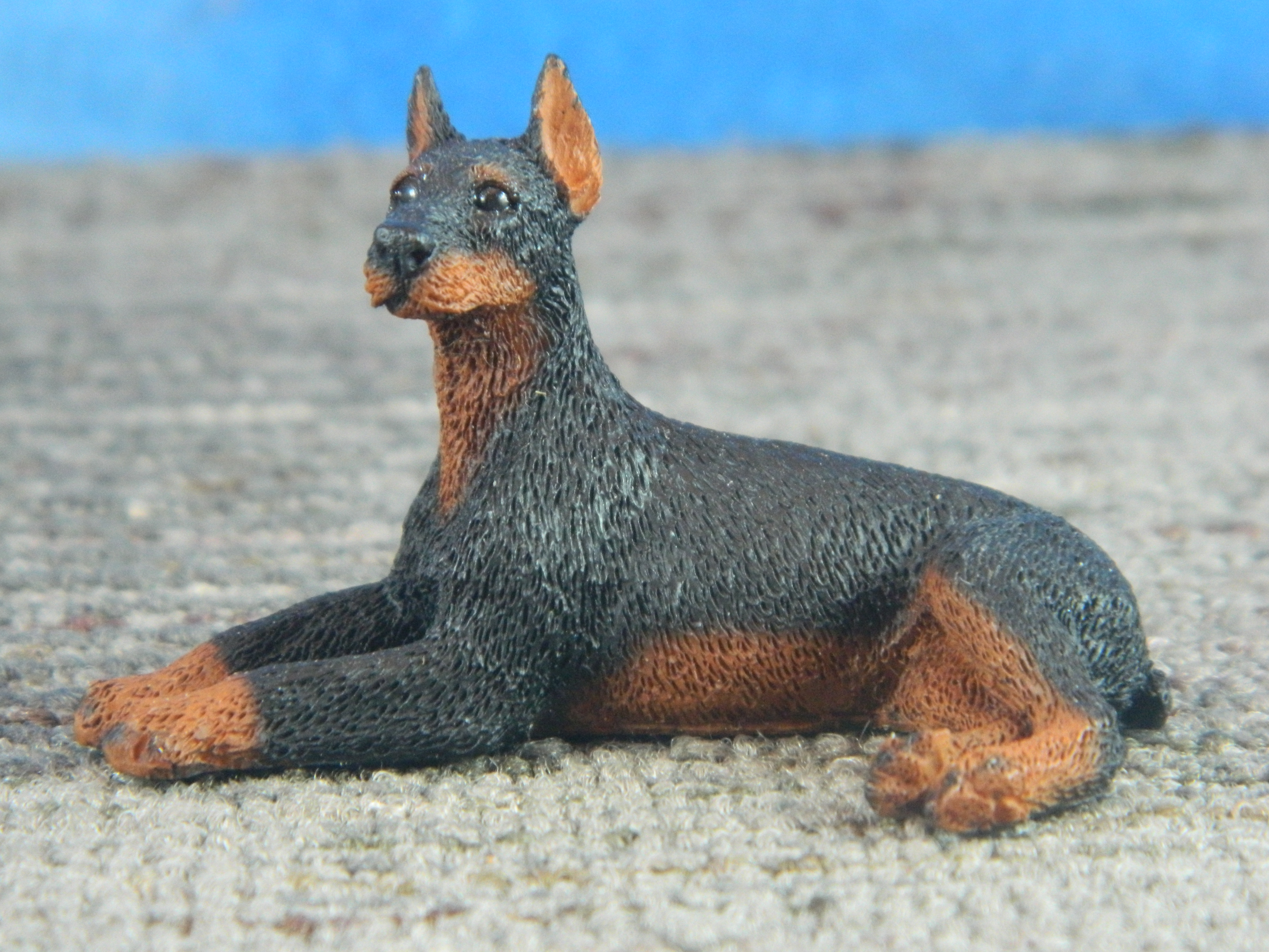 Castagna Italy Alabaster Resin Miniature Lying Doberman