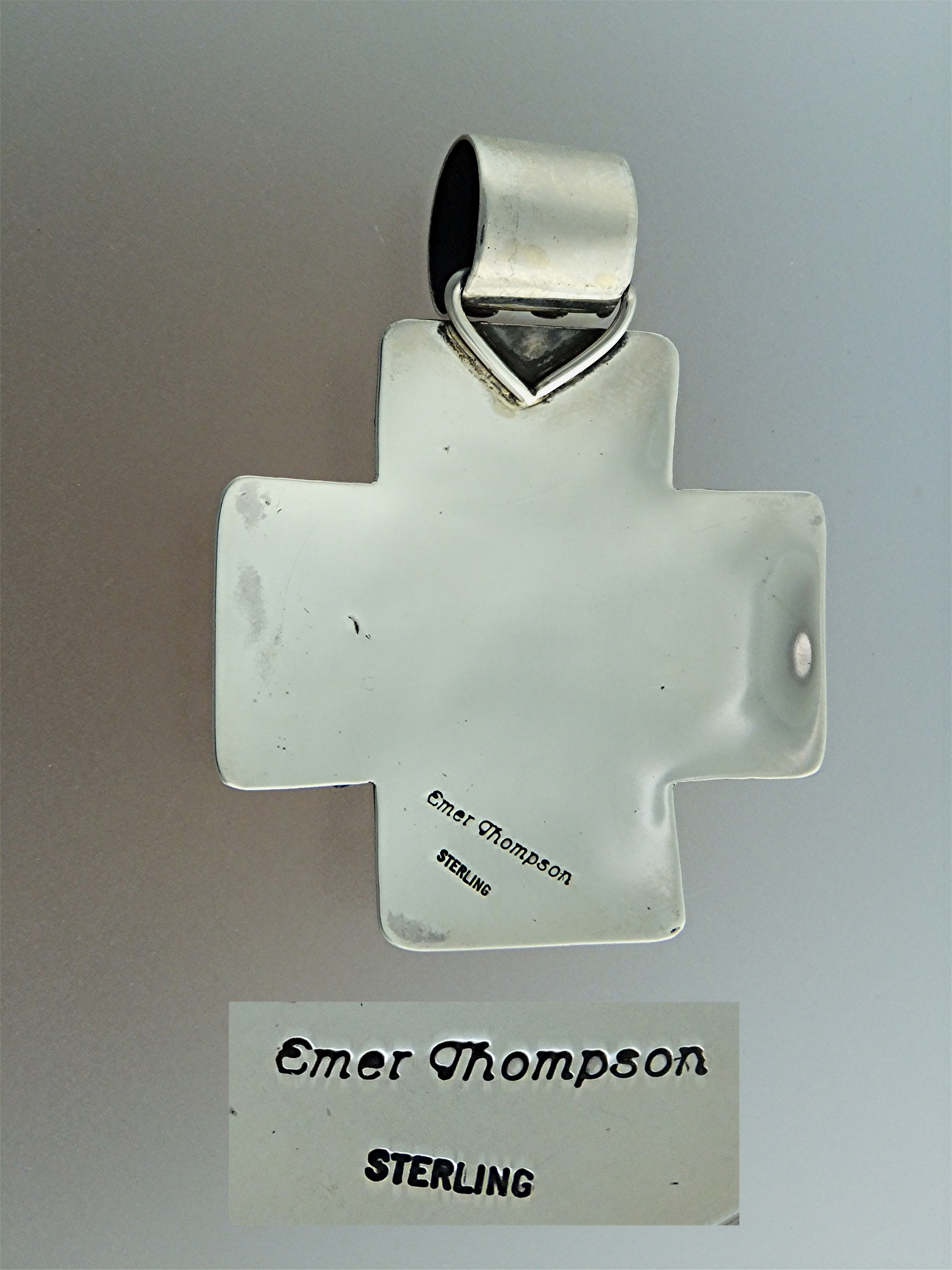 Sleeping Beauty Turquoise Sterling Silver Cross Emmer T