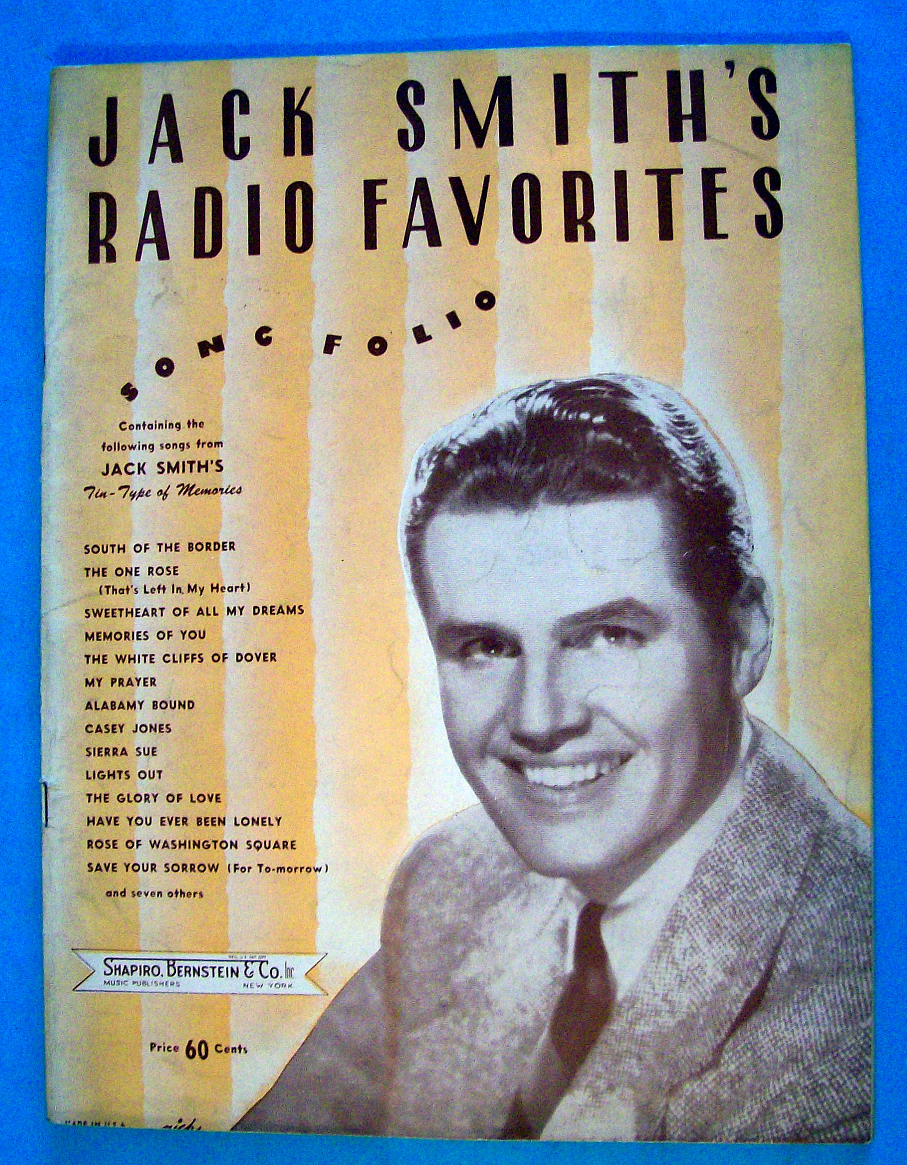 Sheet Music For 1939 Jack Smith's Radio Favorites