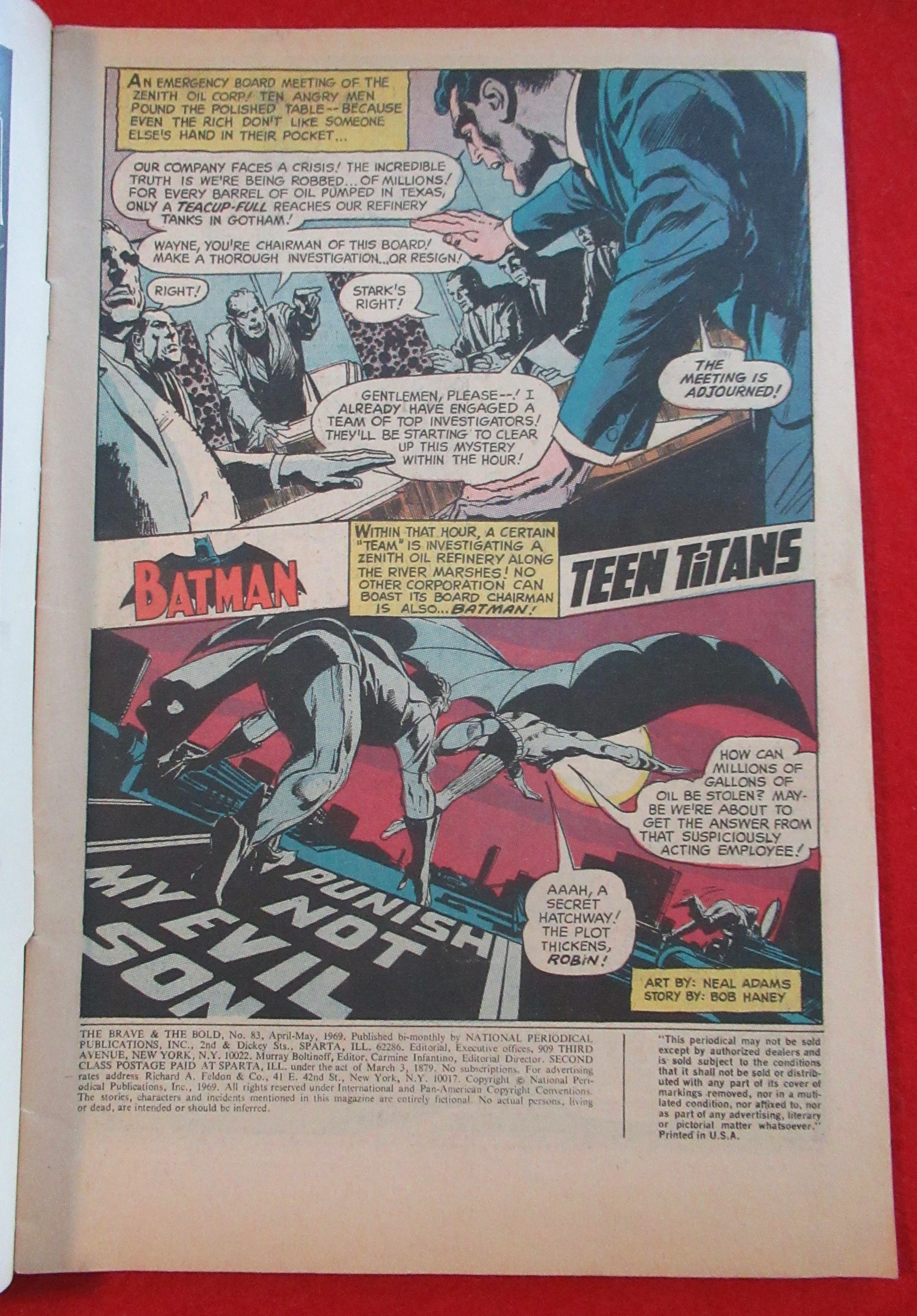 Batman & Teen Titans Comic May 1969 Evil Son