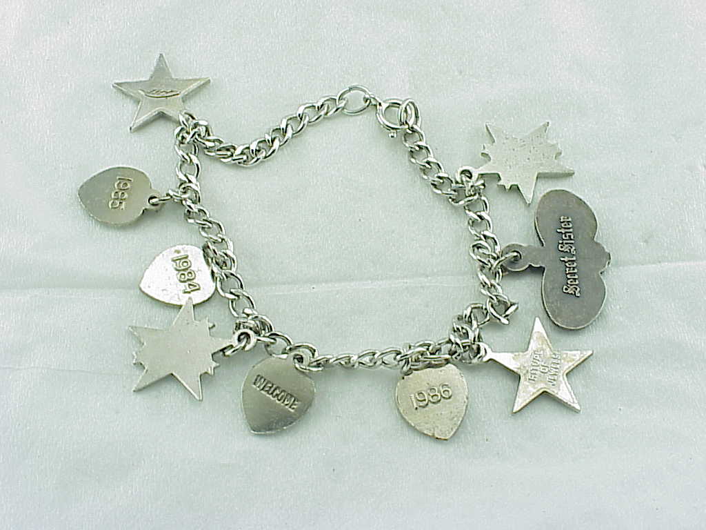 Beta Epsilon Phi Sorority Silver Charm Bracelet - Secret Sister Charm