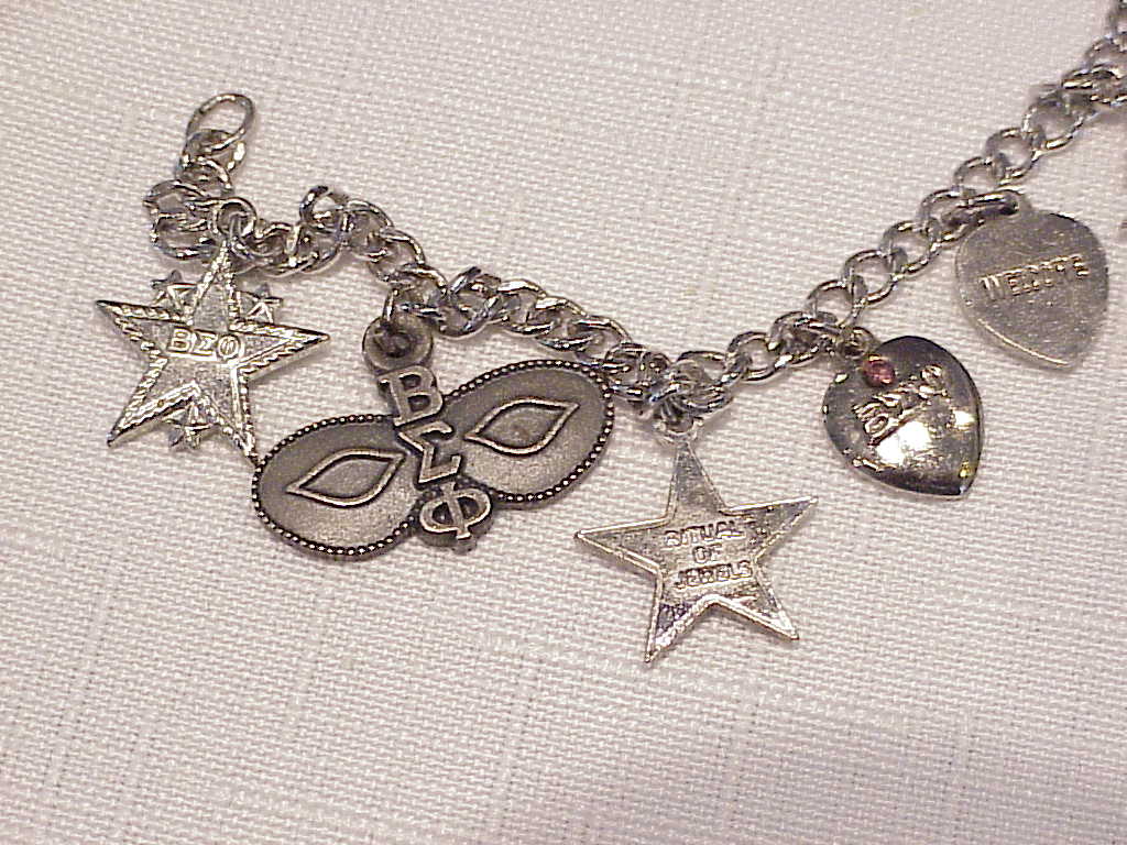 Beta Epsilon Phi Sorority Silver Charm Bracelet - Secret Sister Charm