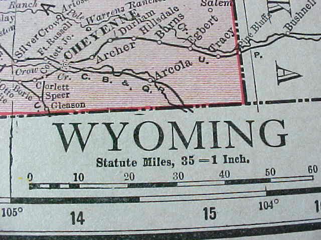 Map Utah Wyoming 1912 Antique