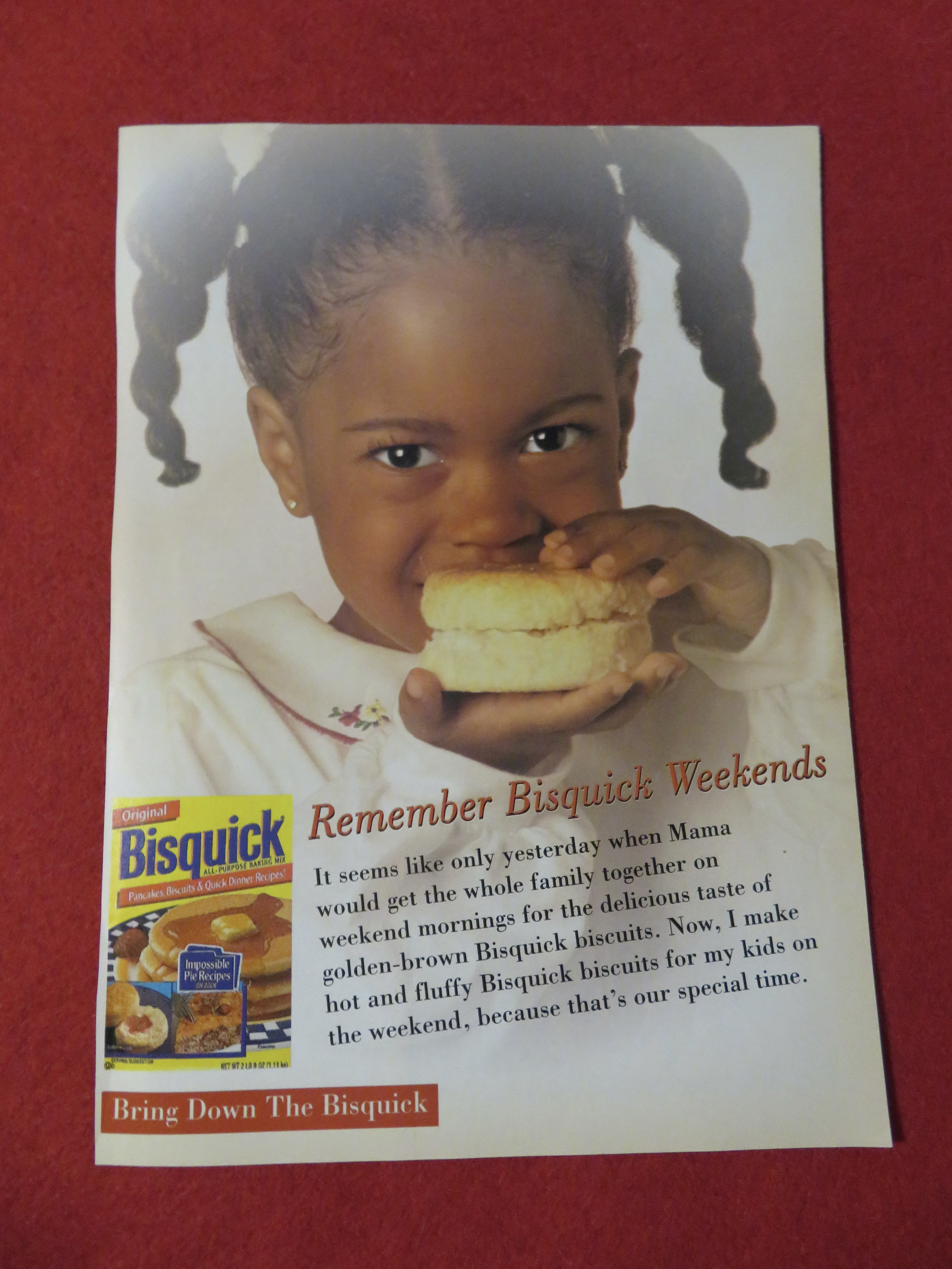 1998 Bisquick with Little Girl Holding A Biscuit