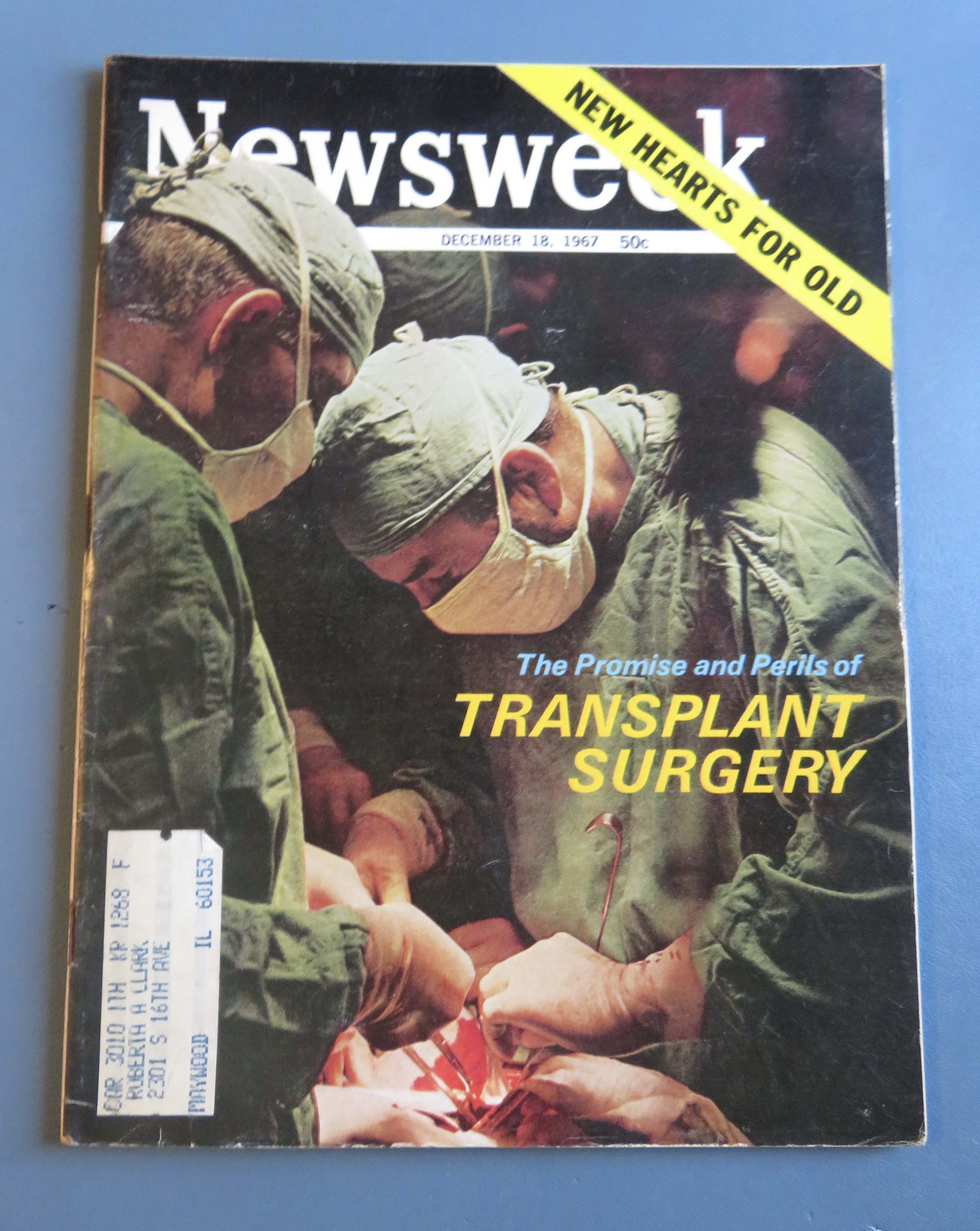 Newsweek Magazine December 18, 1967 Transplant Surgery