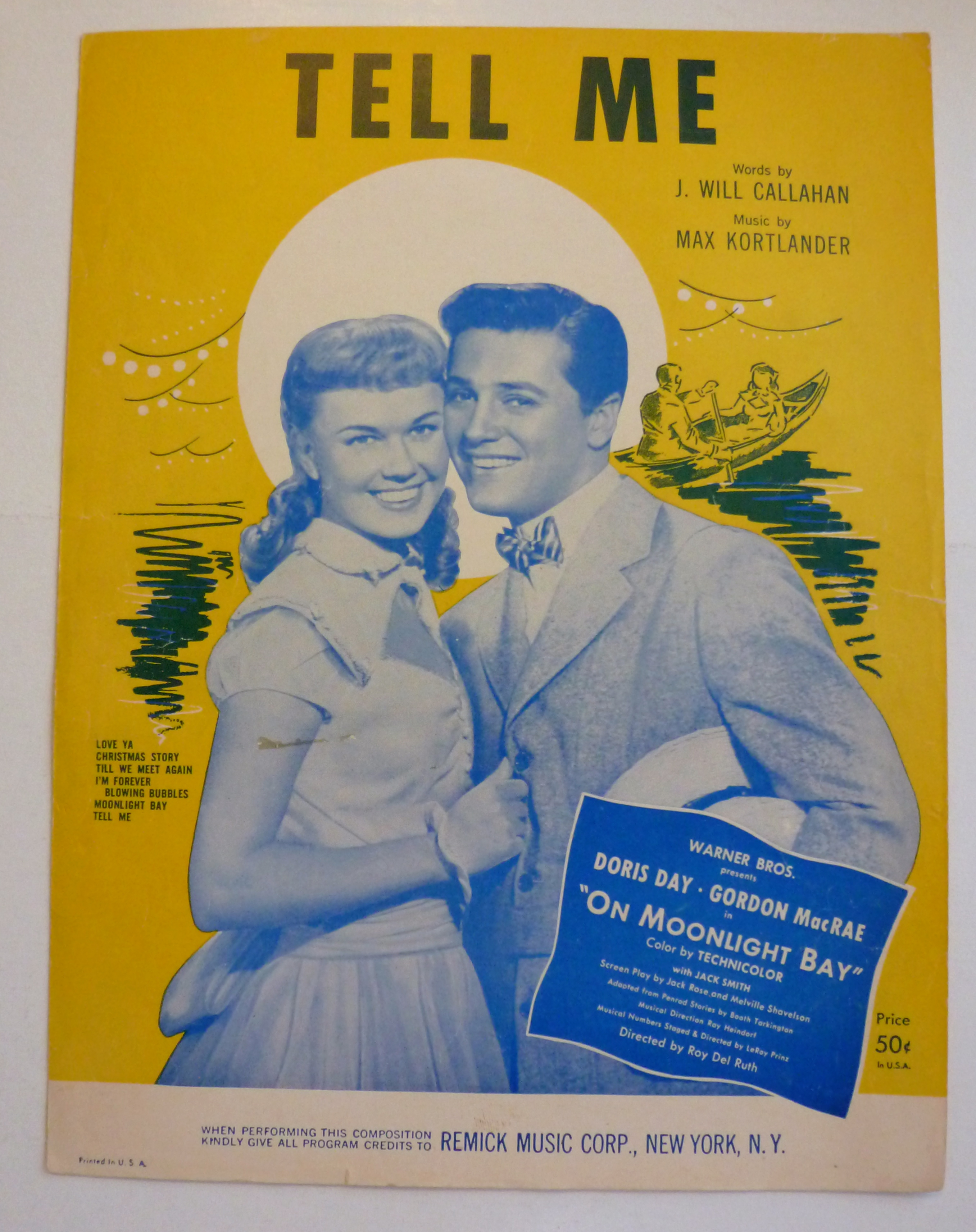 Sheet Music For 1959 Tell Me With Day & MacRae
