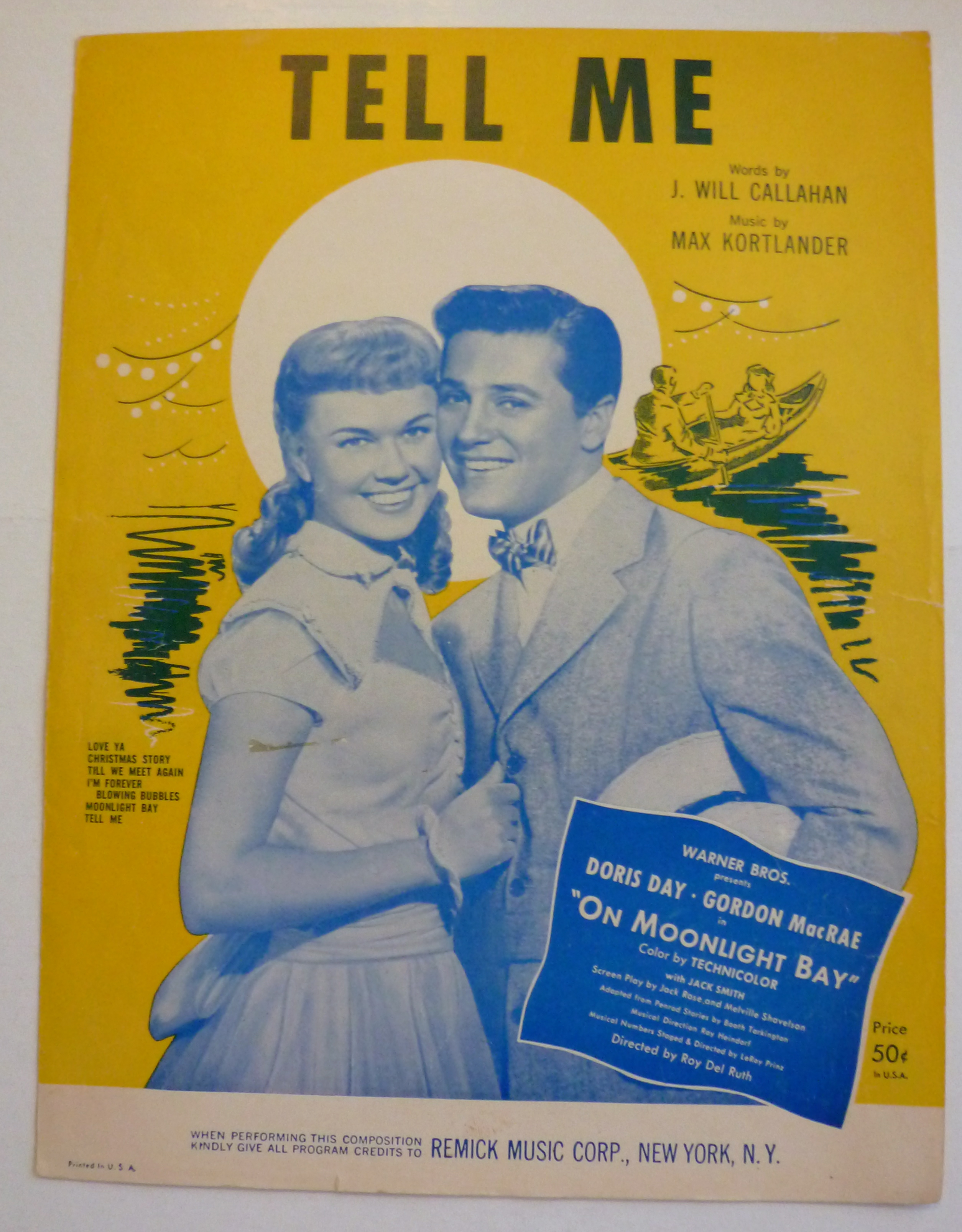 Sheet Music For 1959 Tell Me With Day & MacRae