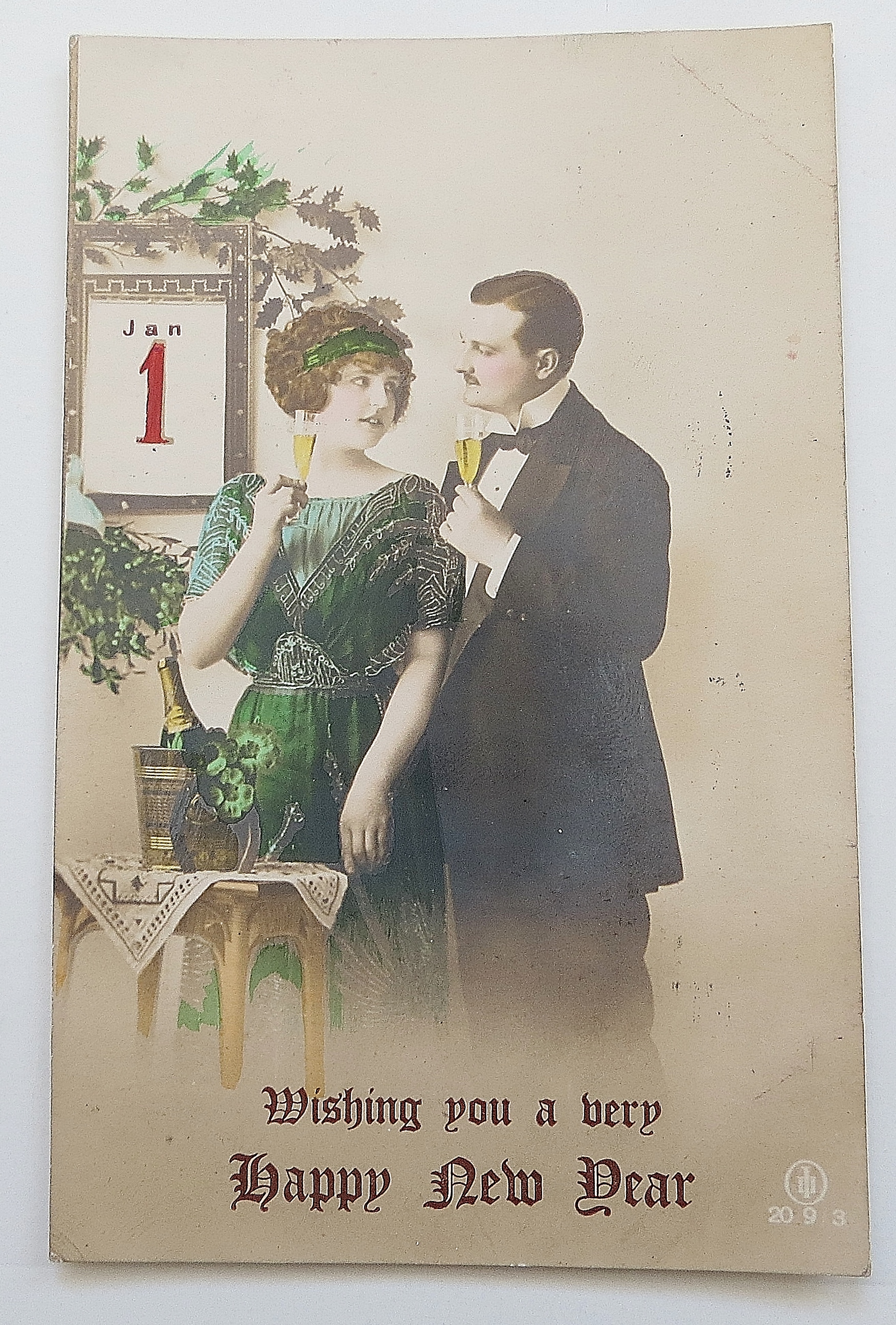 Man & Woman Talking & Drinking On New Years