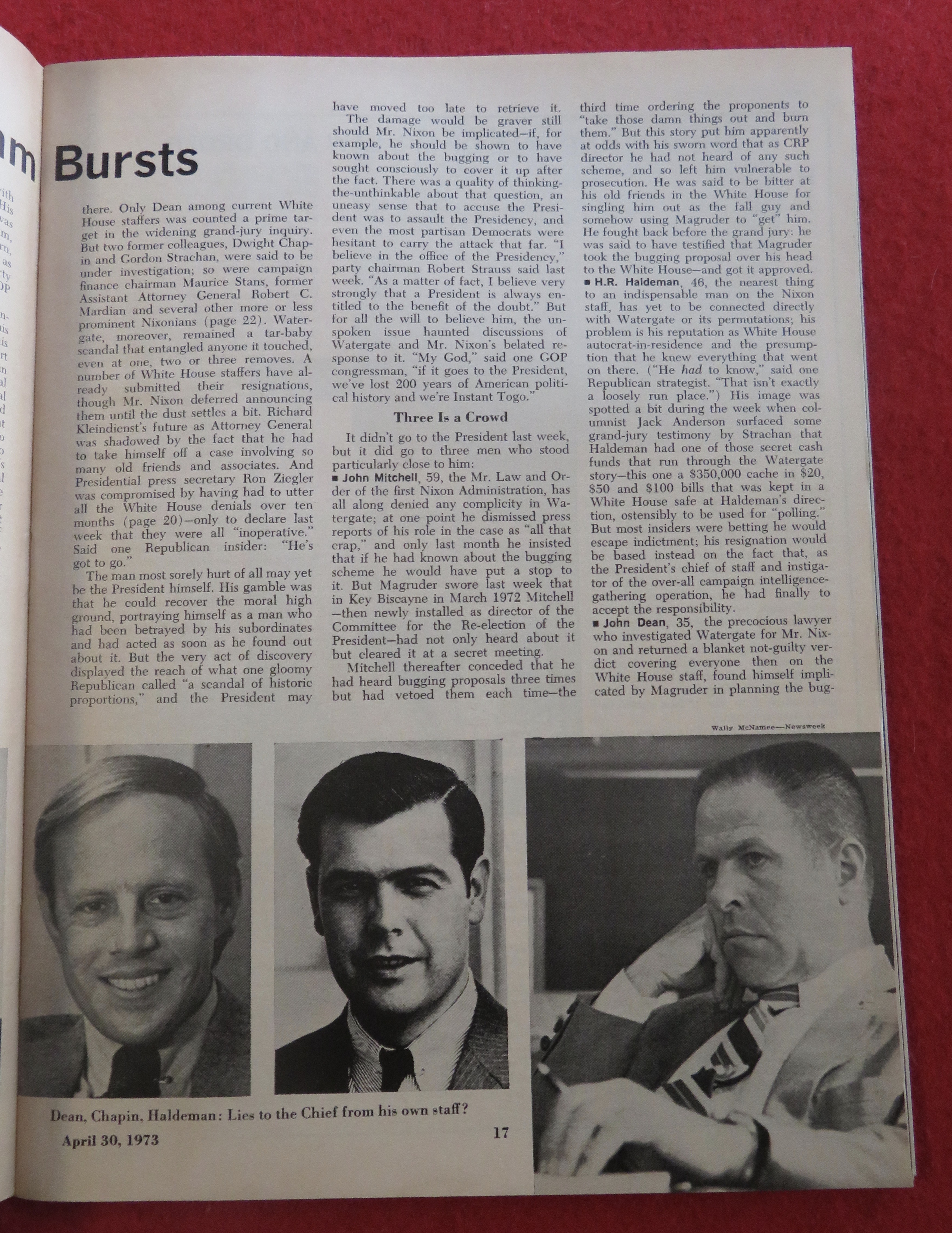 Newsweek Magazine April 30, 1973 Nixon & Watergate