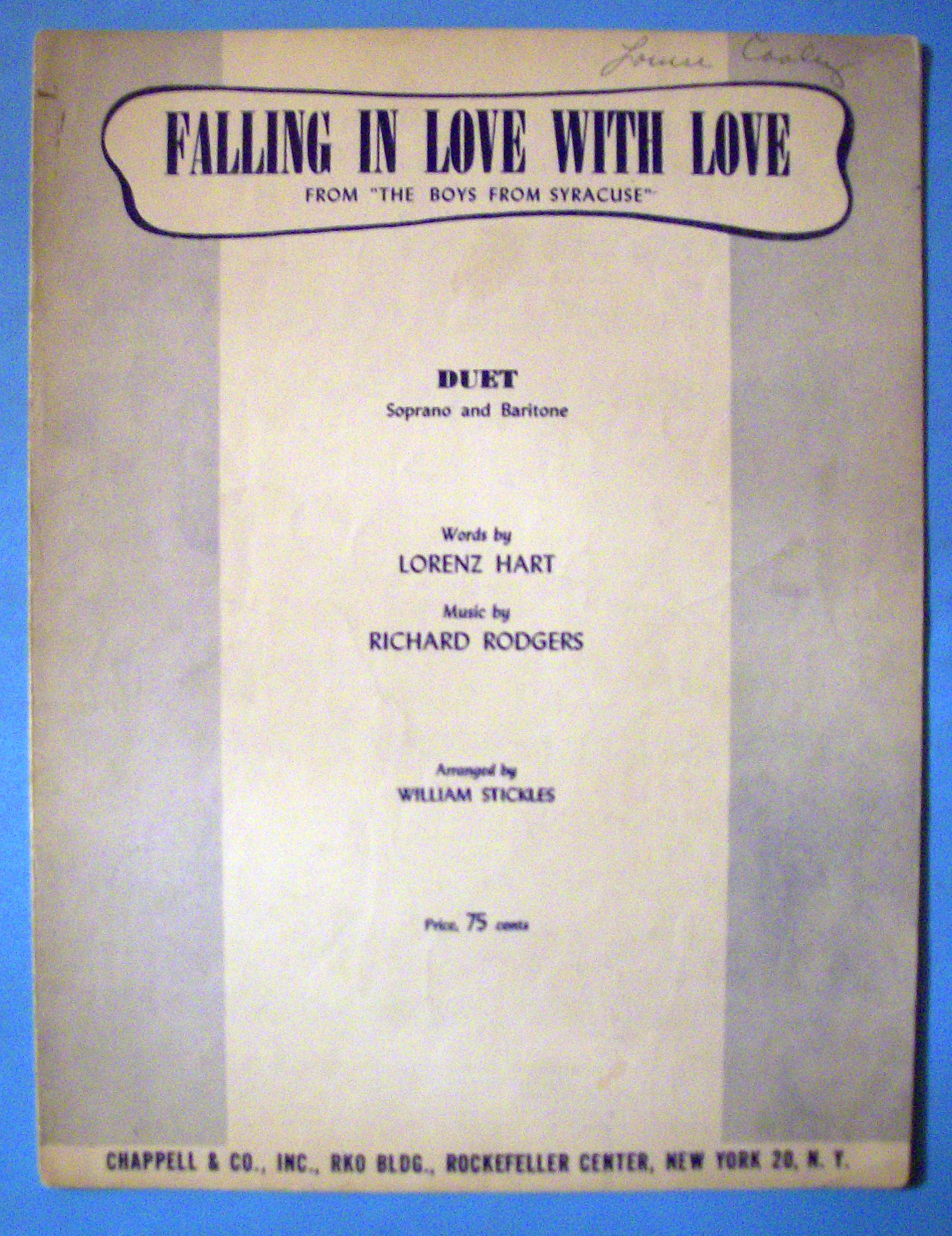 Sheet Music For 1951 Falling In Love With Love