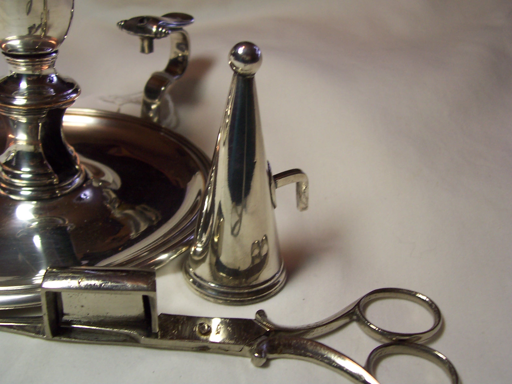 Silver Plated Candle Stick Scissors Snuffer