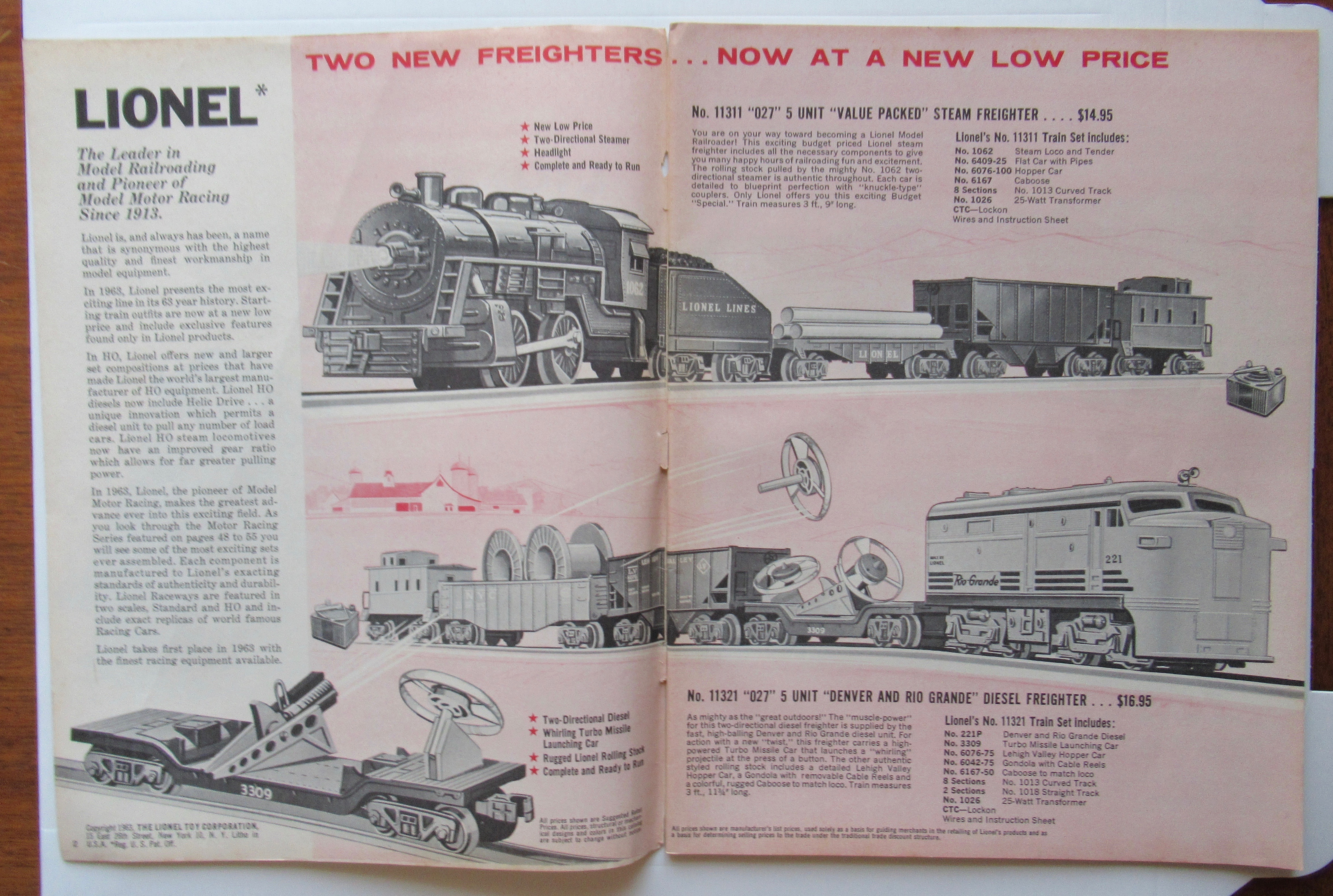 Lionel Train Catalog 1963 027 Super O HO Trains
