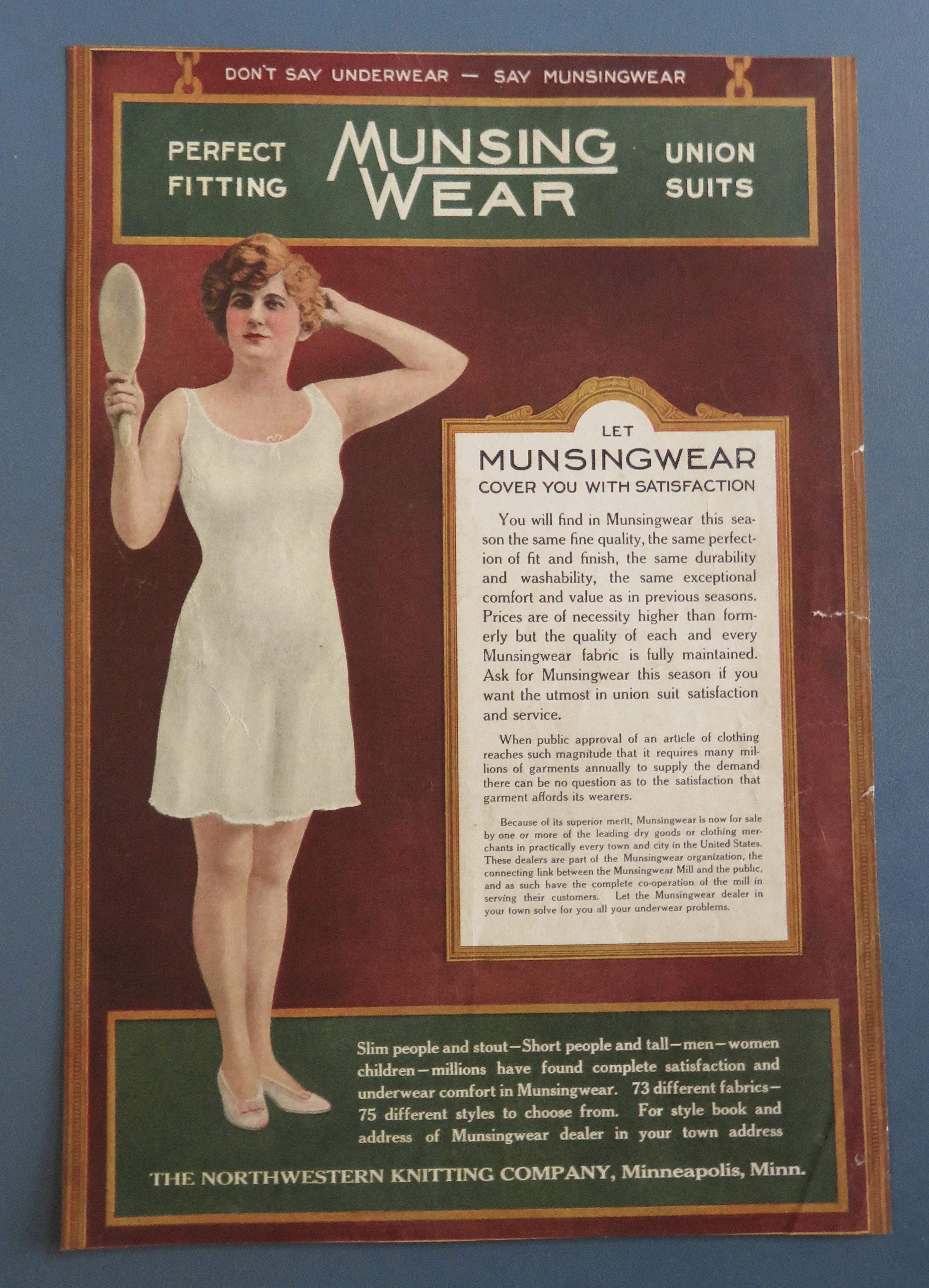 1920's Munsingwear with Woman in Union Suit