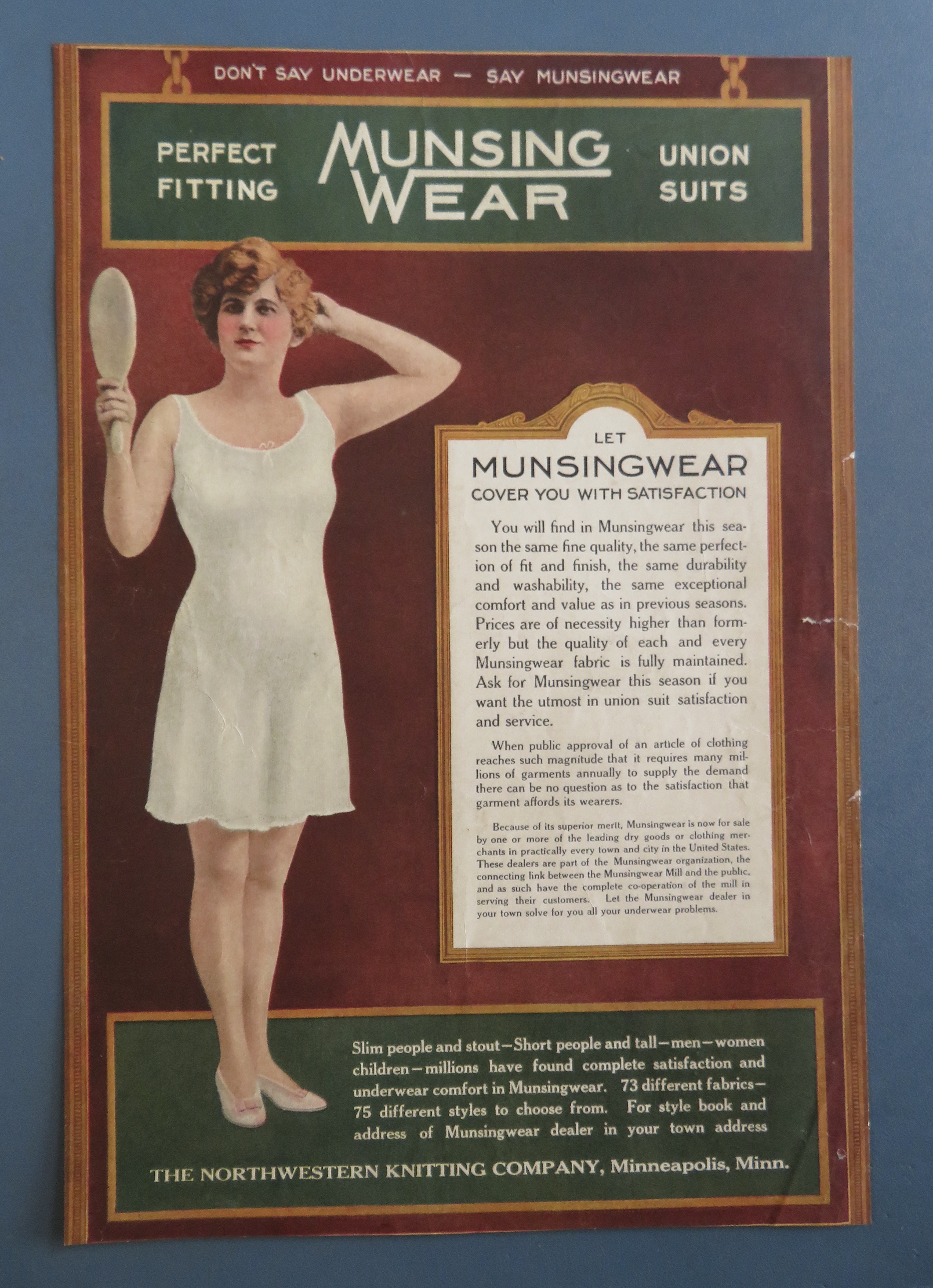 1920's Munsingwear with Woman in Union Suit
