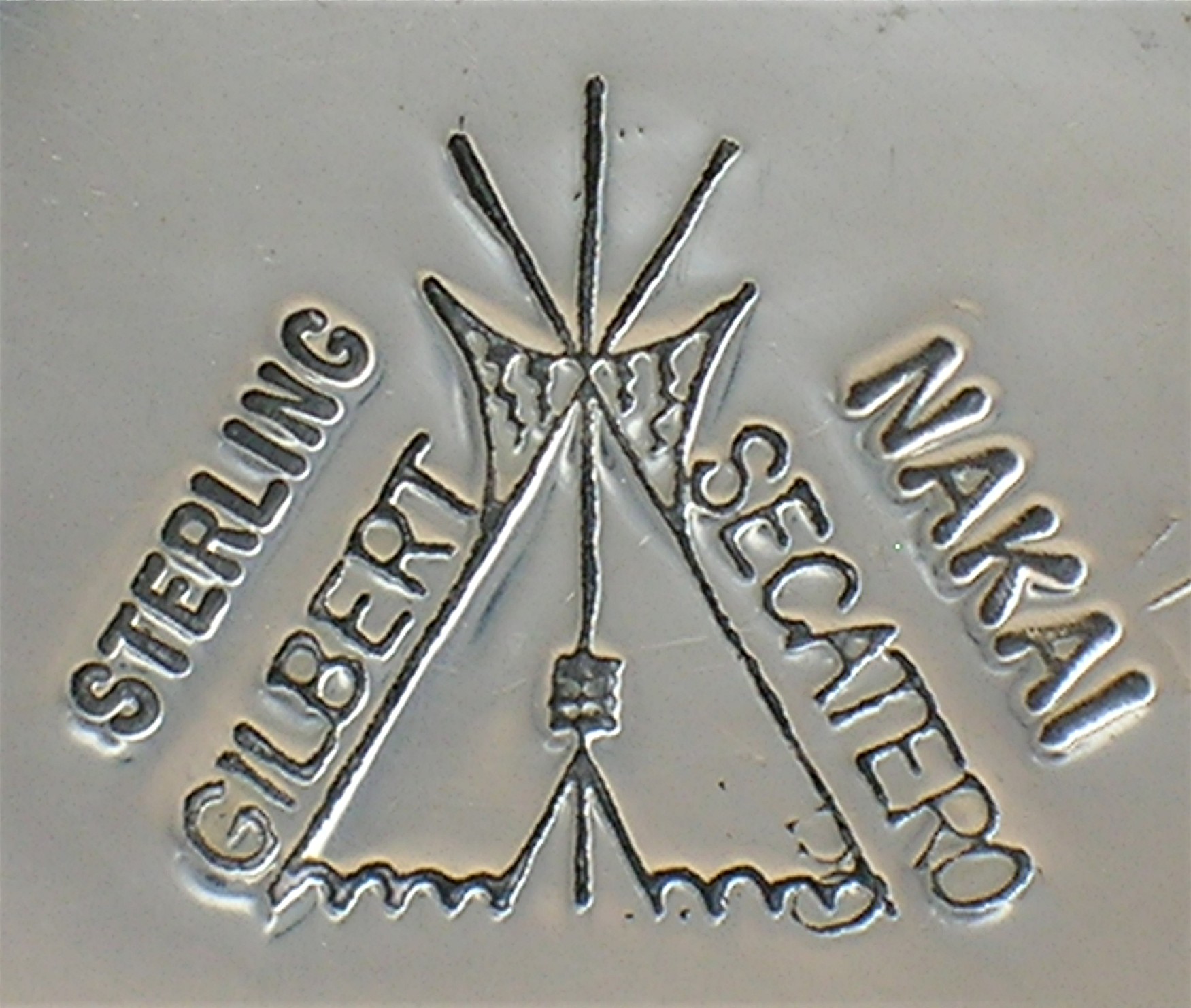 Navajo White Buffalo Sterling Silver Pendant G. Secater
