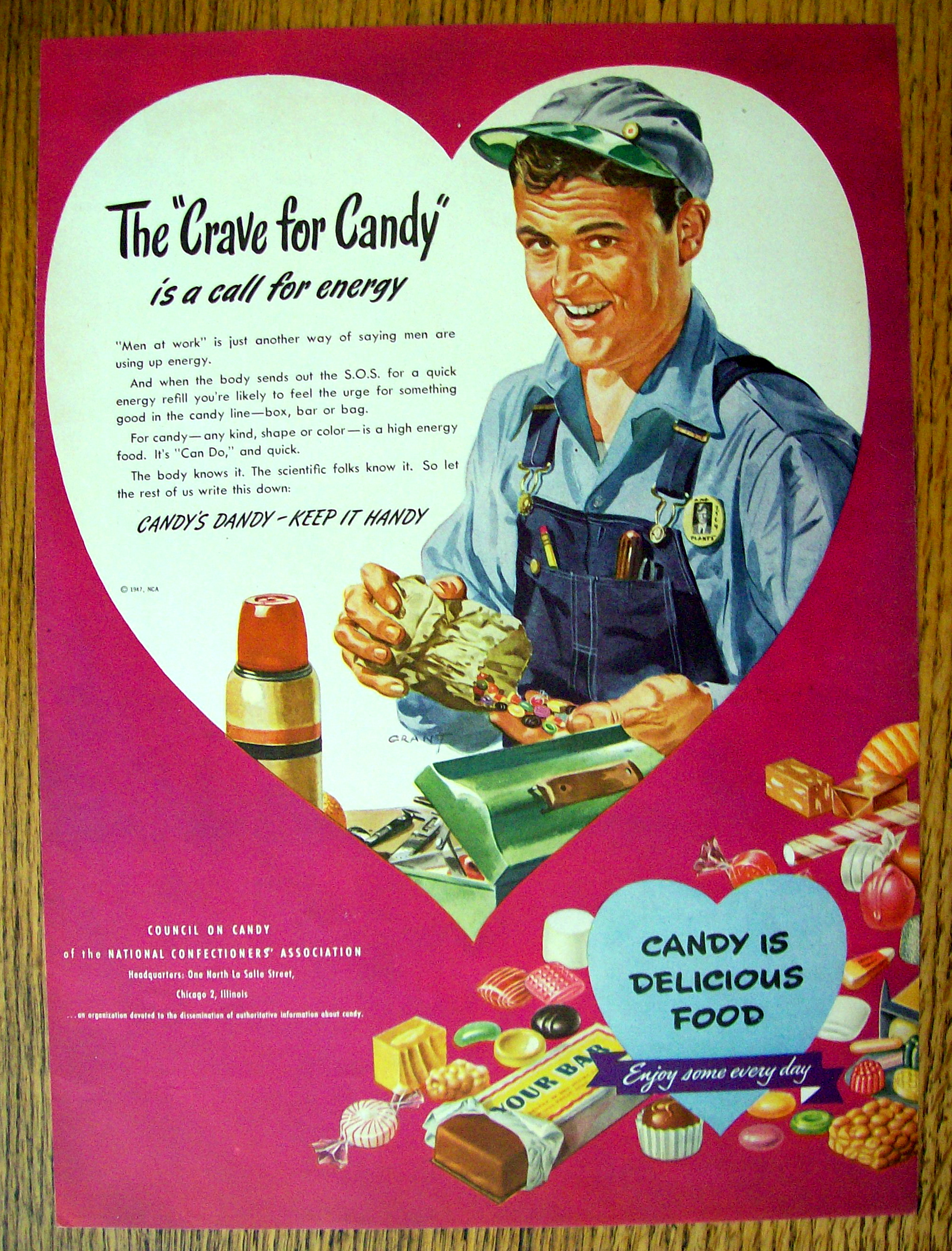 1947 Candy with Man Pouring Candy Out of a Bag