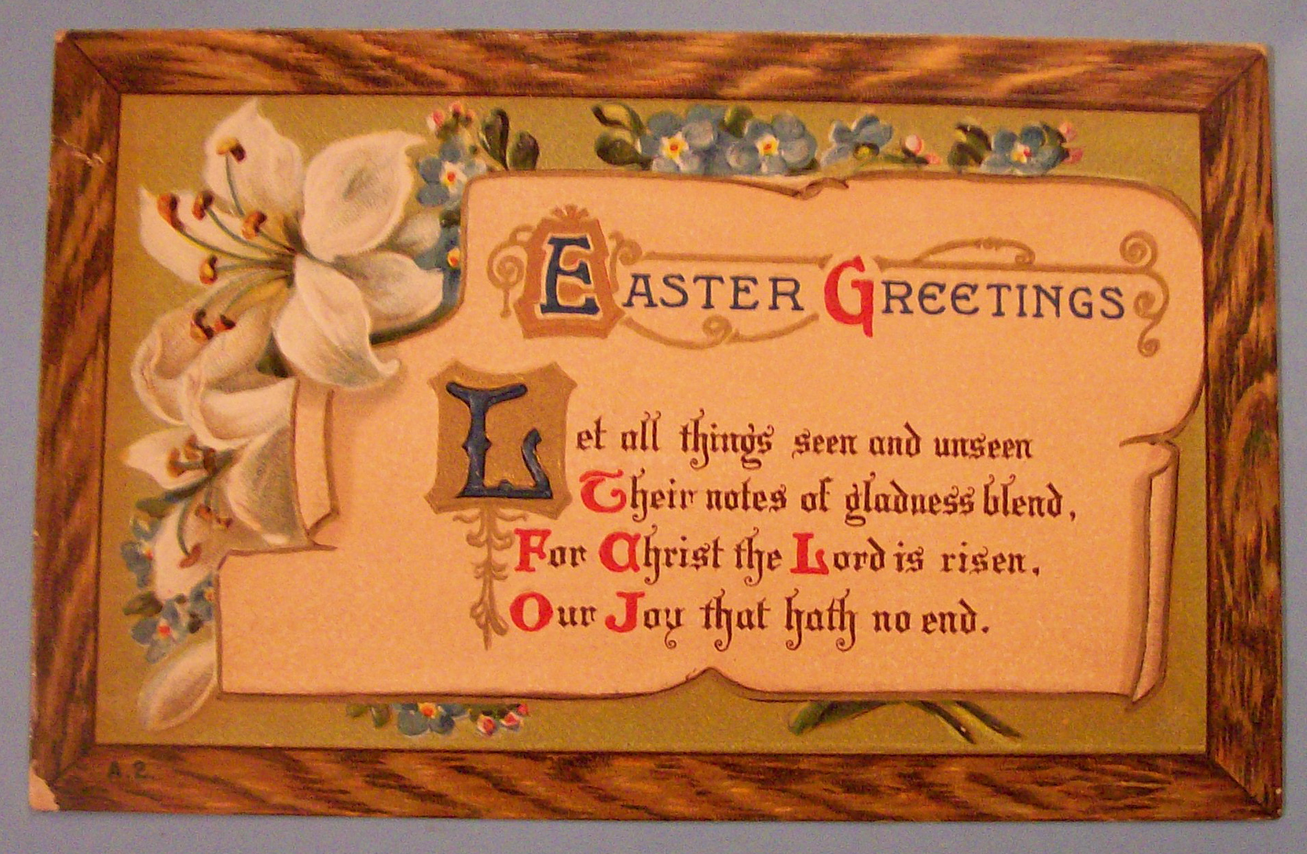 Easter Greetings Postcard with Written Note