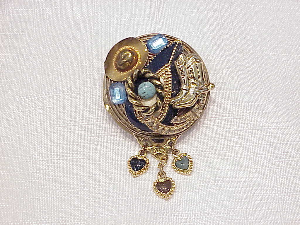 Cowgirl Or Cowboy Western Theme Collage Brooch