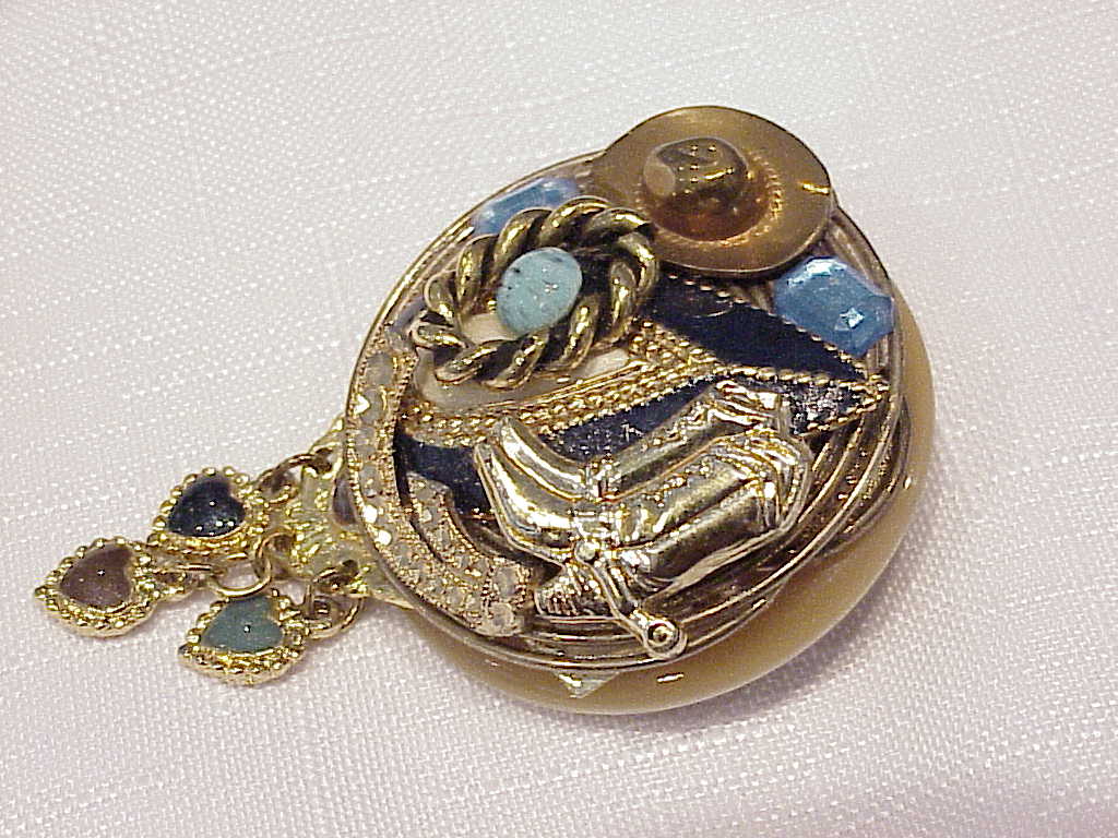 Cowgirl Or Cowboy Western Theme Collage Brooch