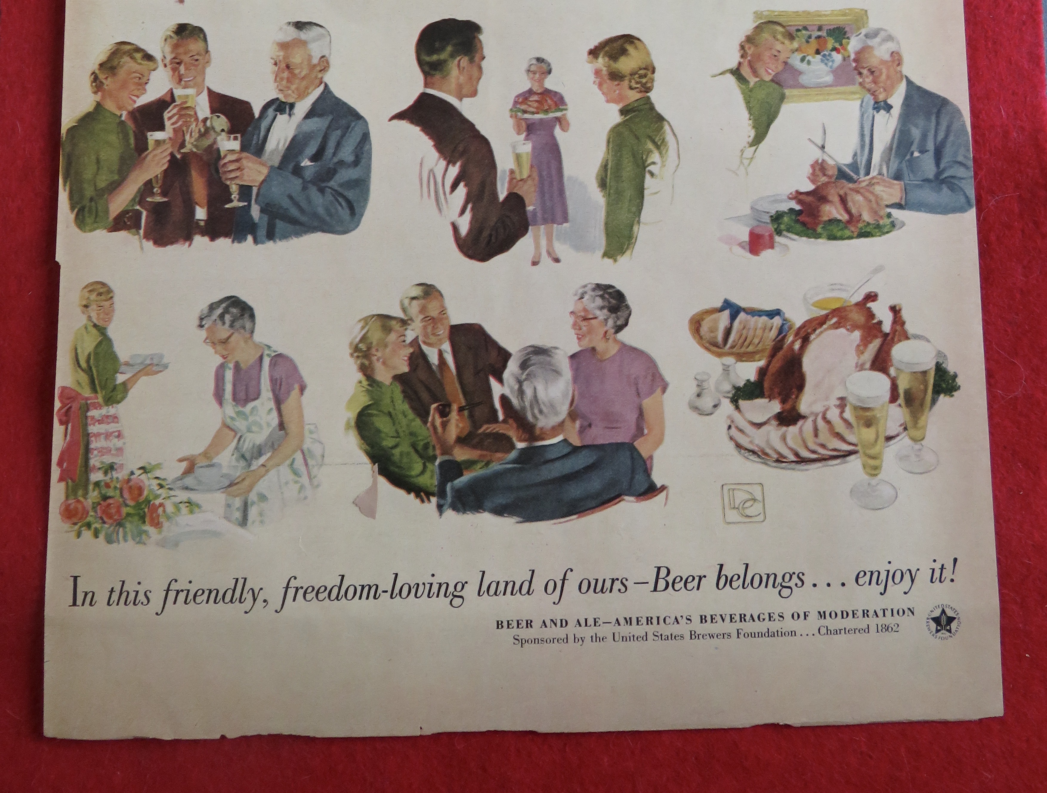 1953 Beer Belongs With Thanksgiving Day