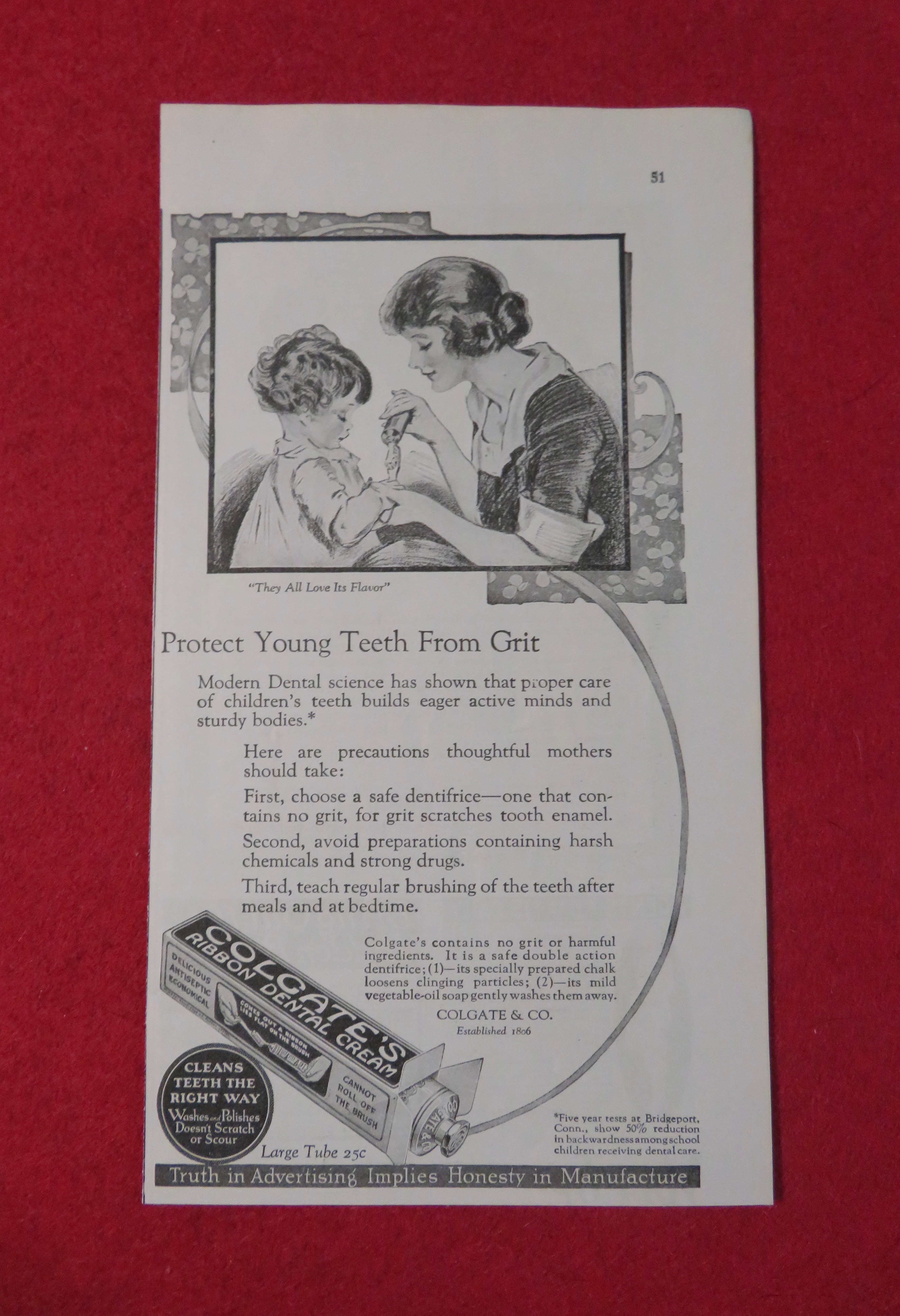 1923 Colgate Dental Cream with Woman & Child