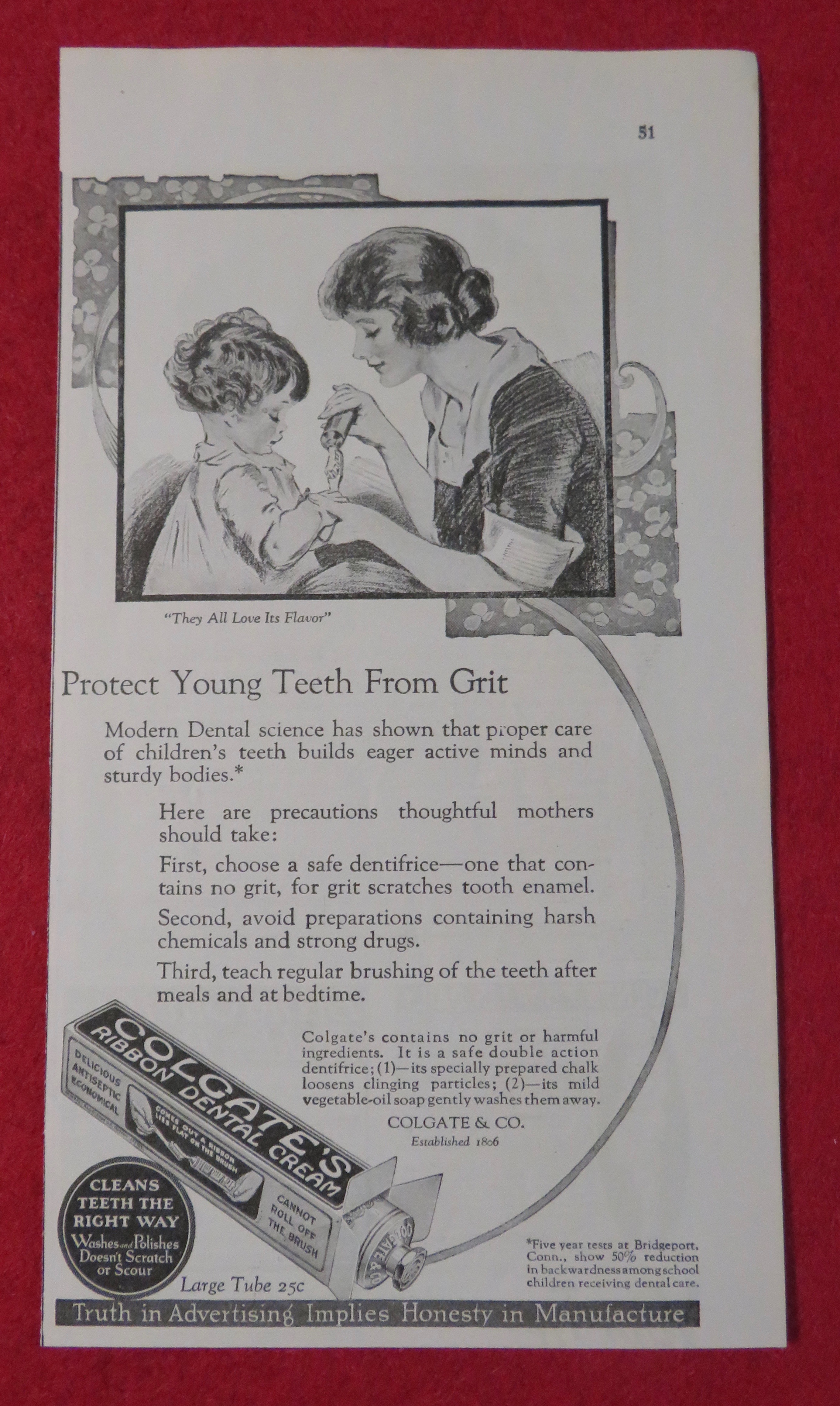 1923 Colgate Dental Cream with Woman & Child