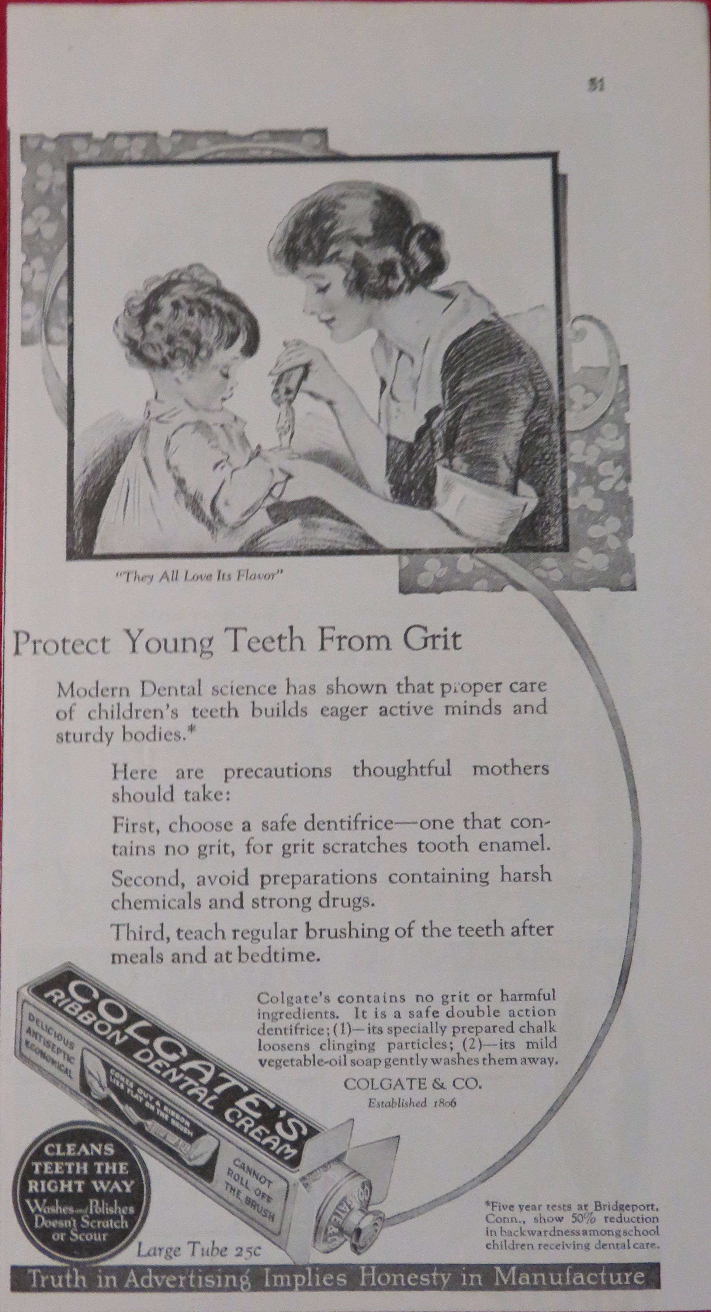 1923 Colgate Dental Cream with Woman & Child