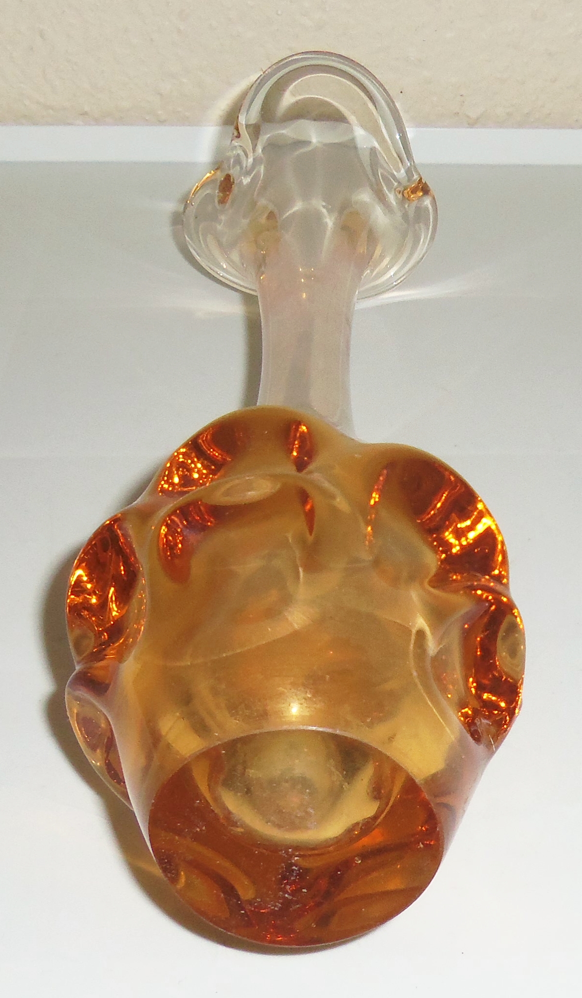 Murano Art Glass Amber 10.75" Vase!
