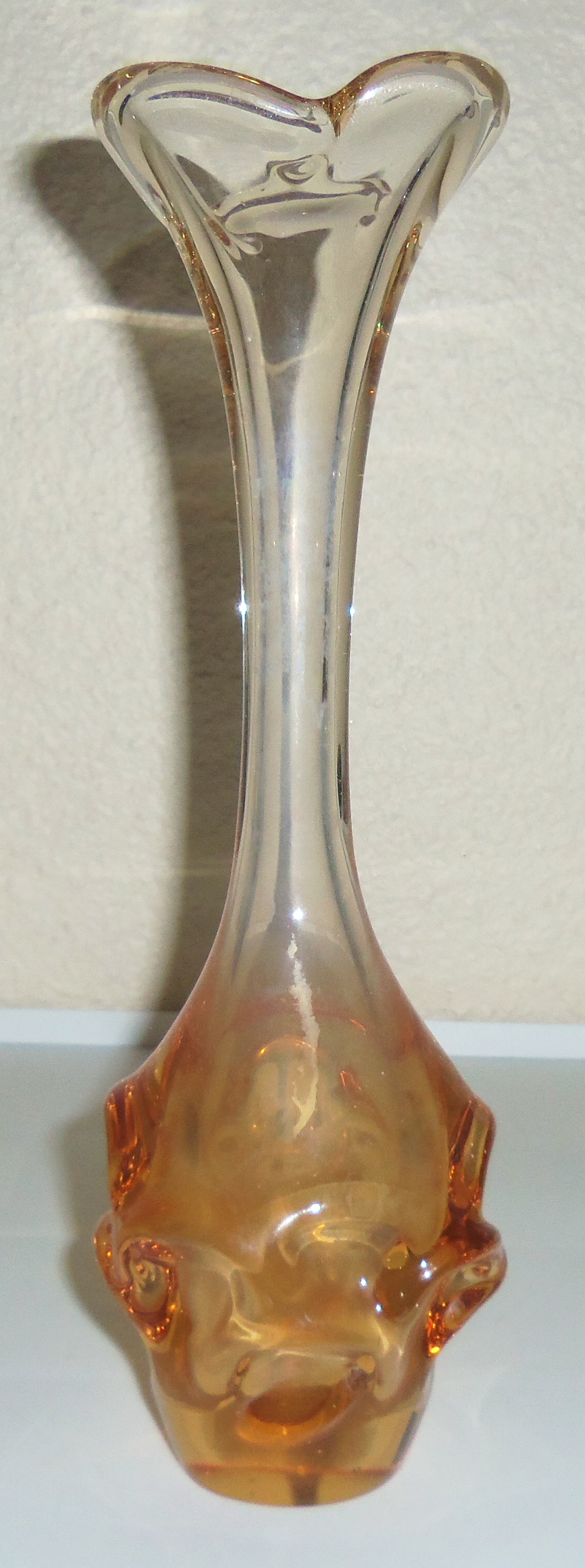 Murano Art Glass Amber 10.75" Vase!