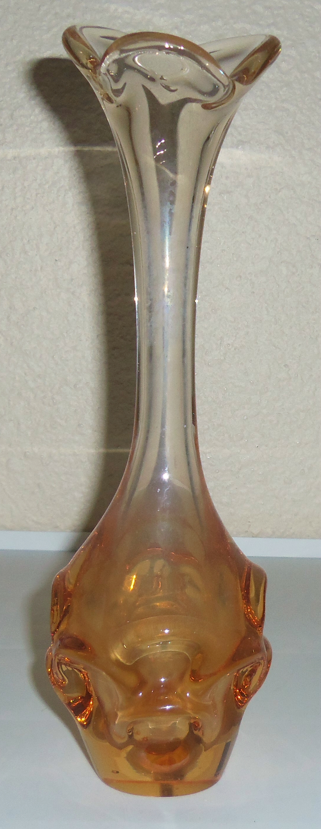 Murano Art Glass Amber 10.75" Vase!