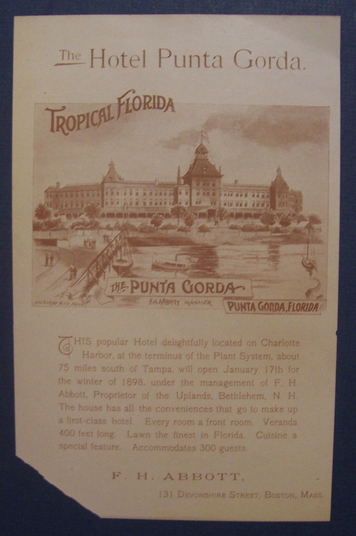 1898  The  Hotel  Punta  Gorda