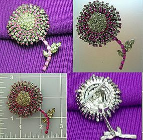 Vintage crystal brooch pin