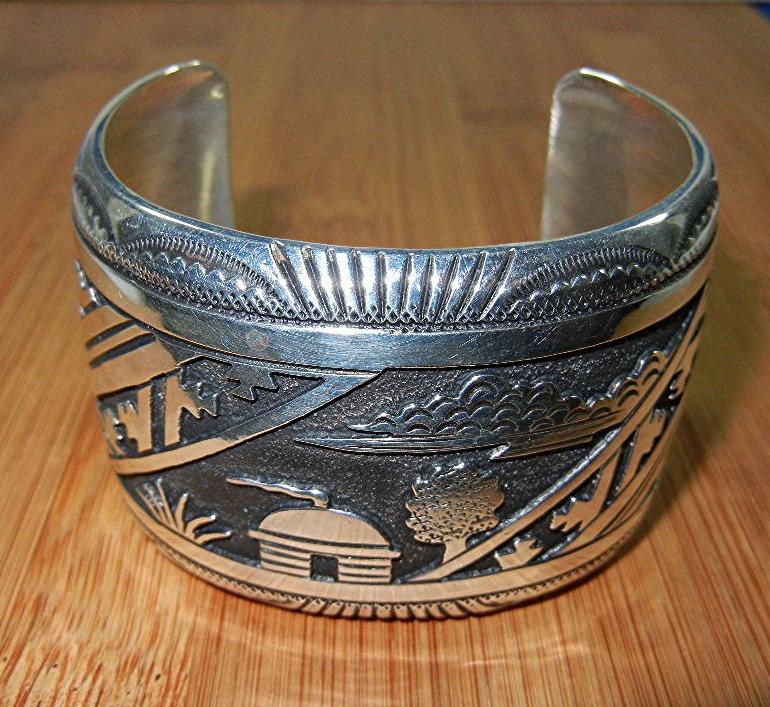 Navajo TOMMY SINGER Snr. Sterling Silver Storyteller Cu