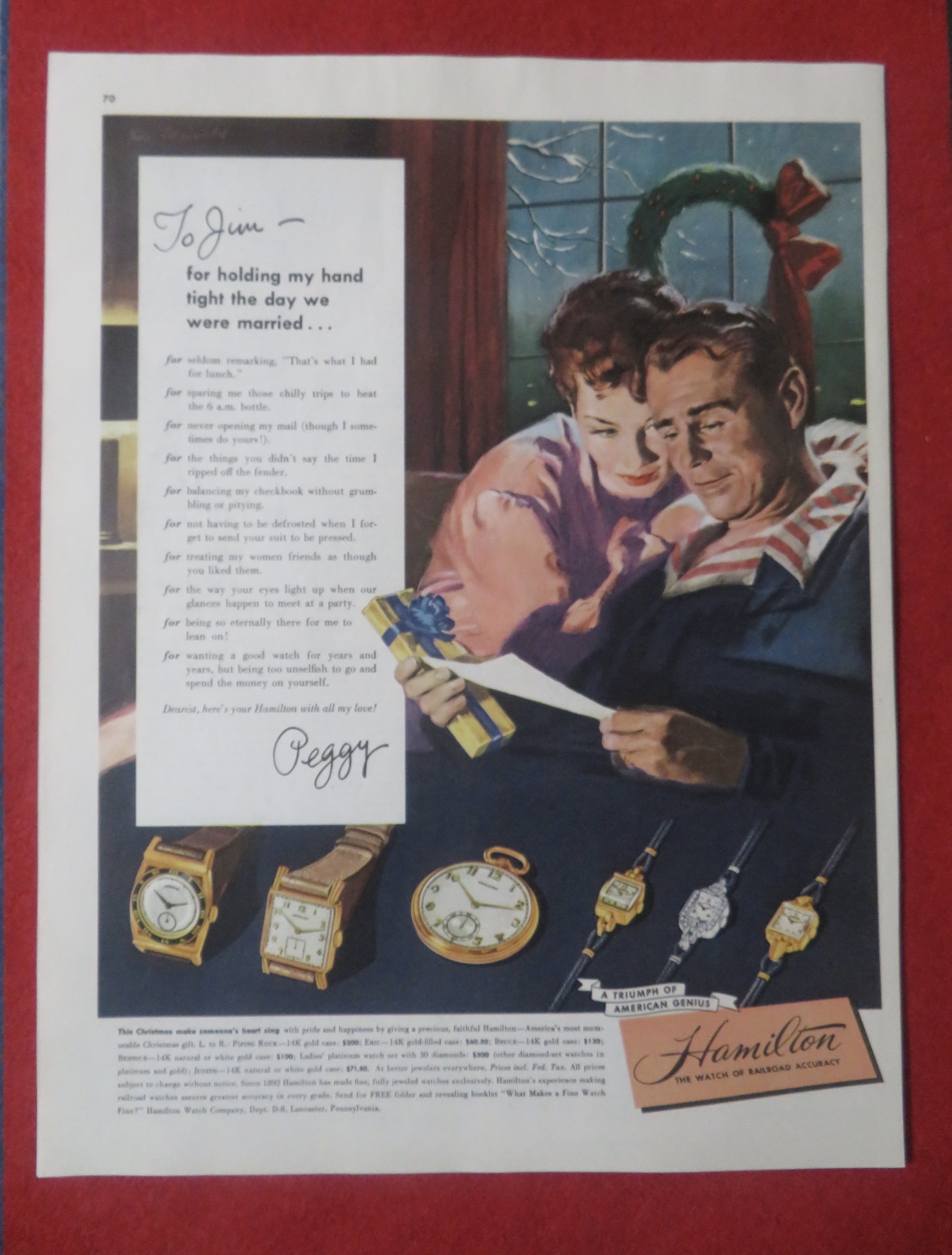 1948 Hamilton Watch with Woman Giving Man A Present
