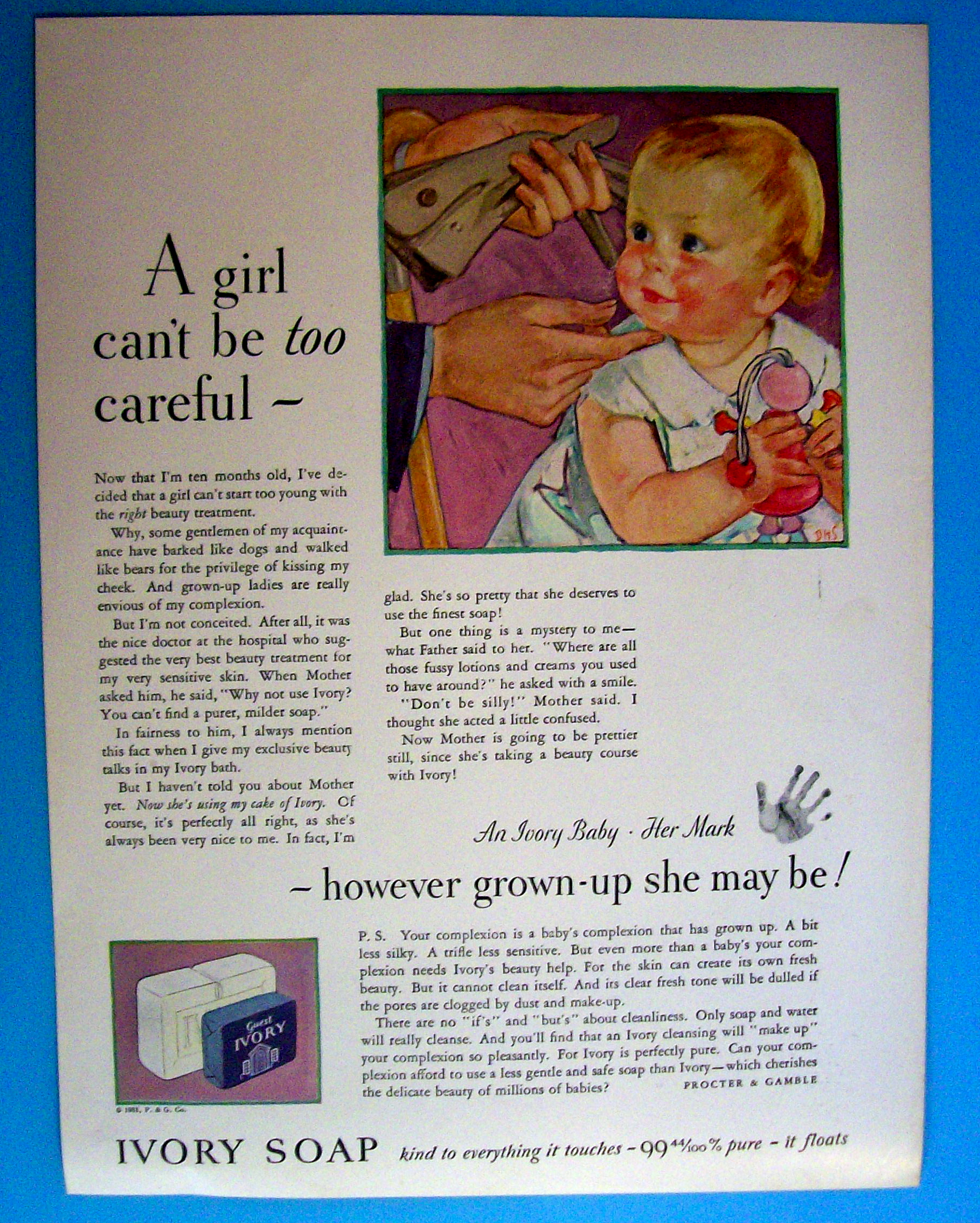 1931 Ivory Soap with Little Baby Playing with a Toy