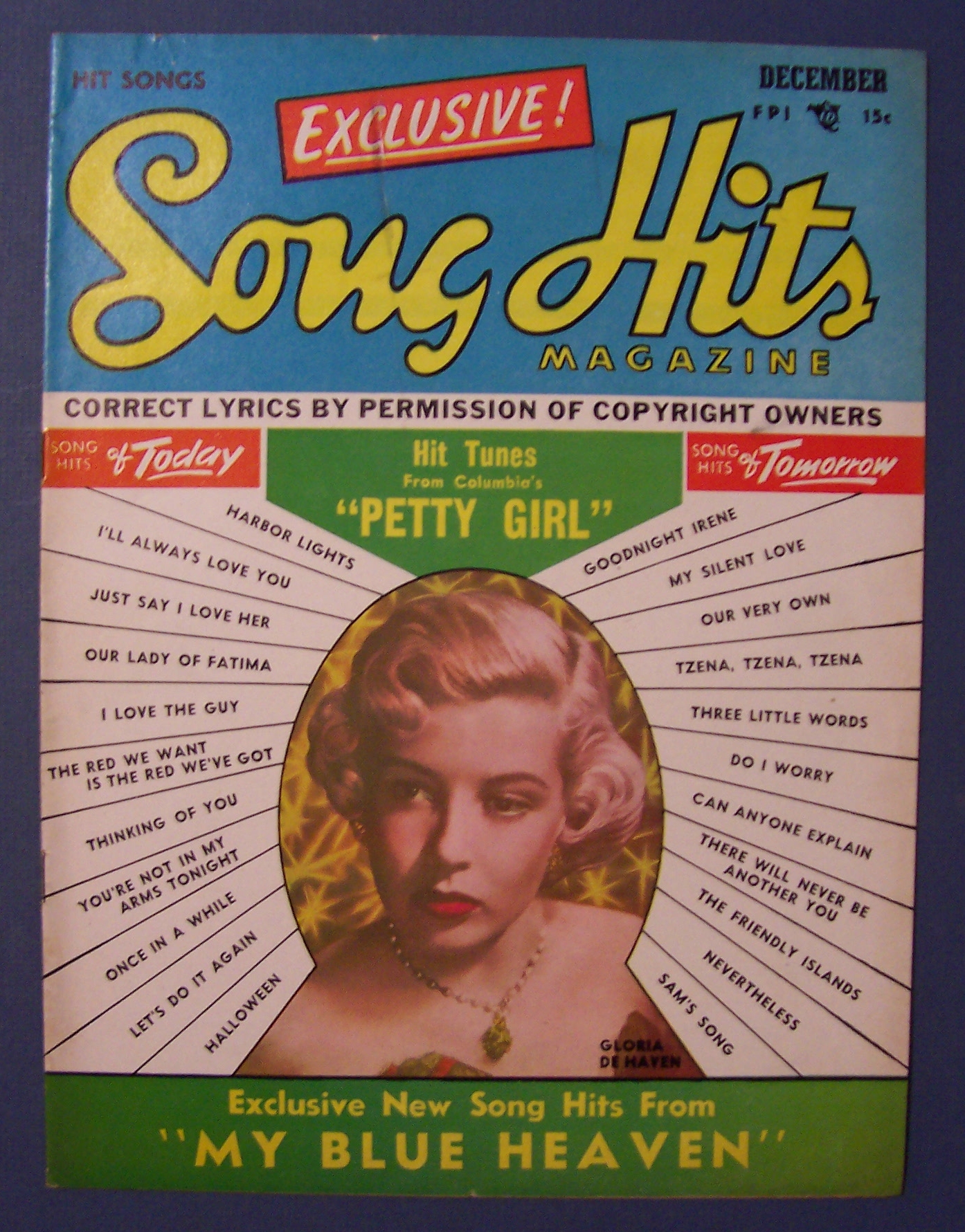Song Hits Magazine - Dec 1950 - Gloria De Haven Cover