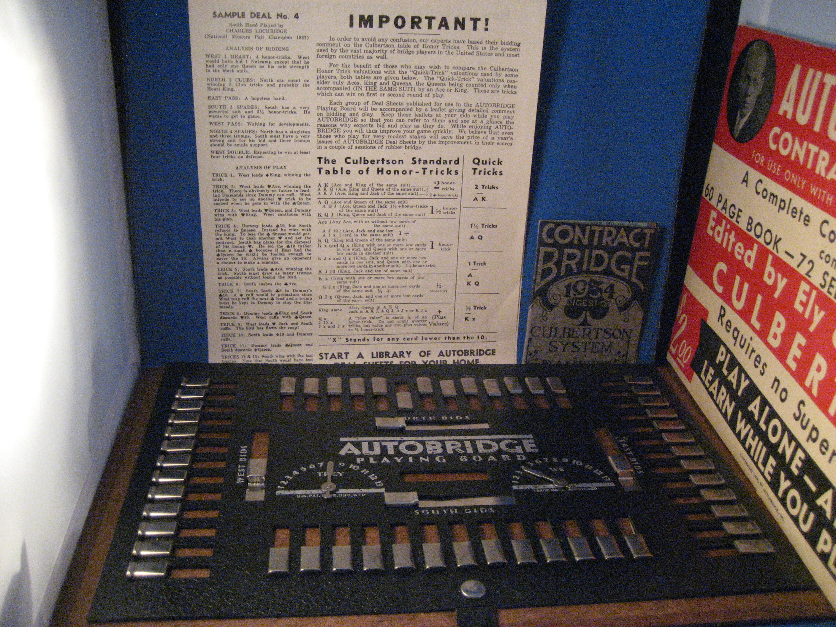 Autobridge Playing Board Game