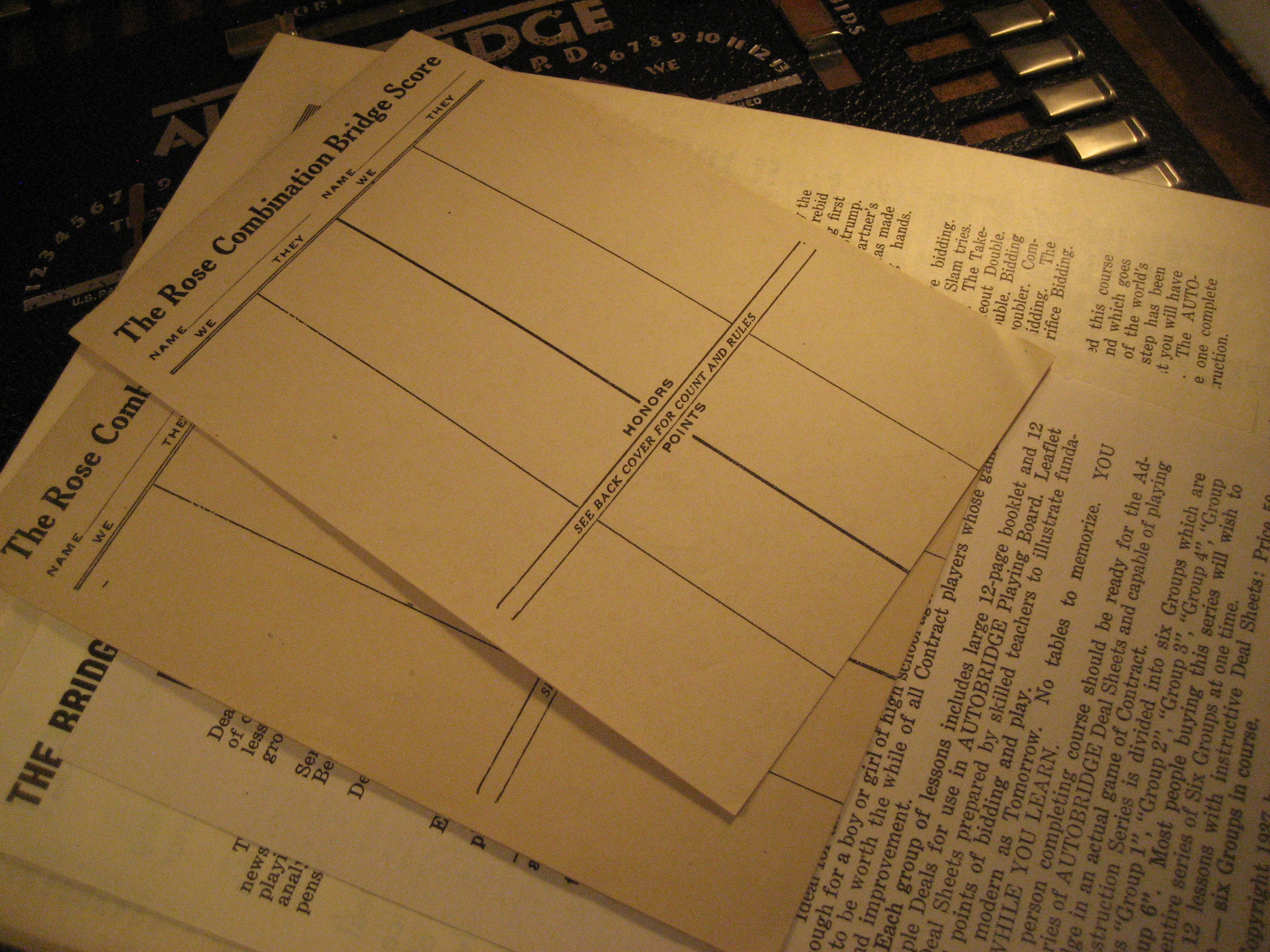 Autobridge Playing Board Game