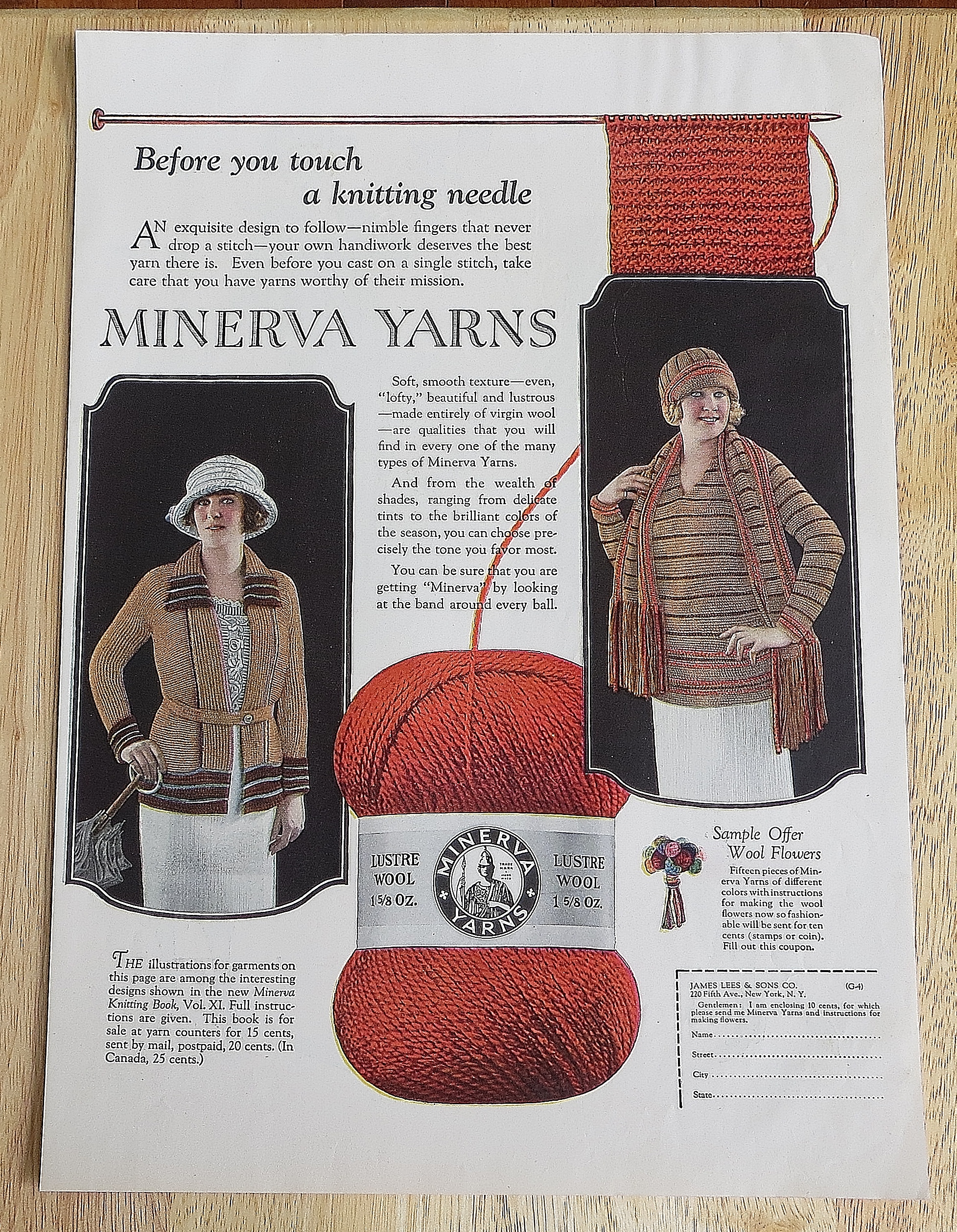 1922 Minerva Yarns With Women Weaving Sweaters