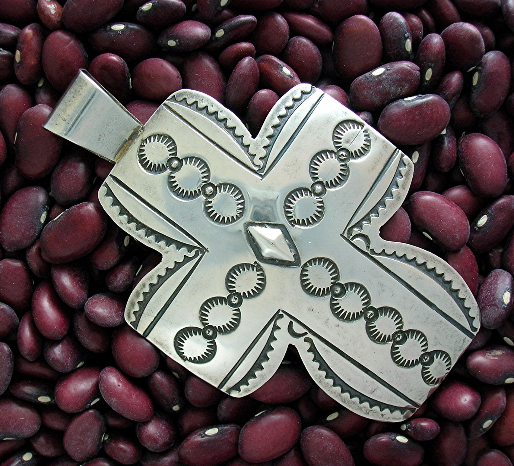 Pendant Sterling Silver Signed Carson B Cross USA