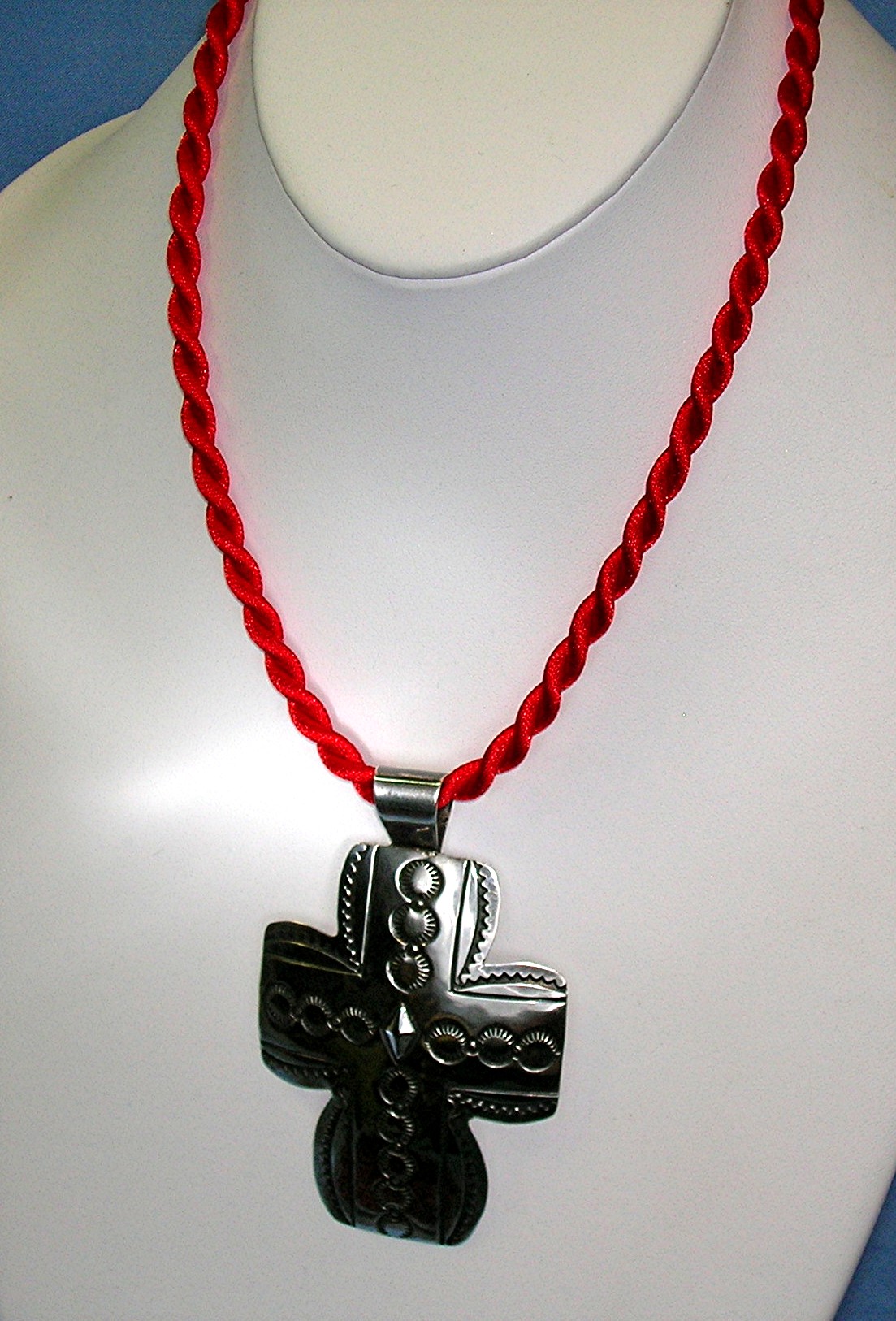 Pendant Sterling Silver Signed Carson B Cross USA