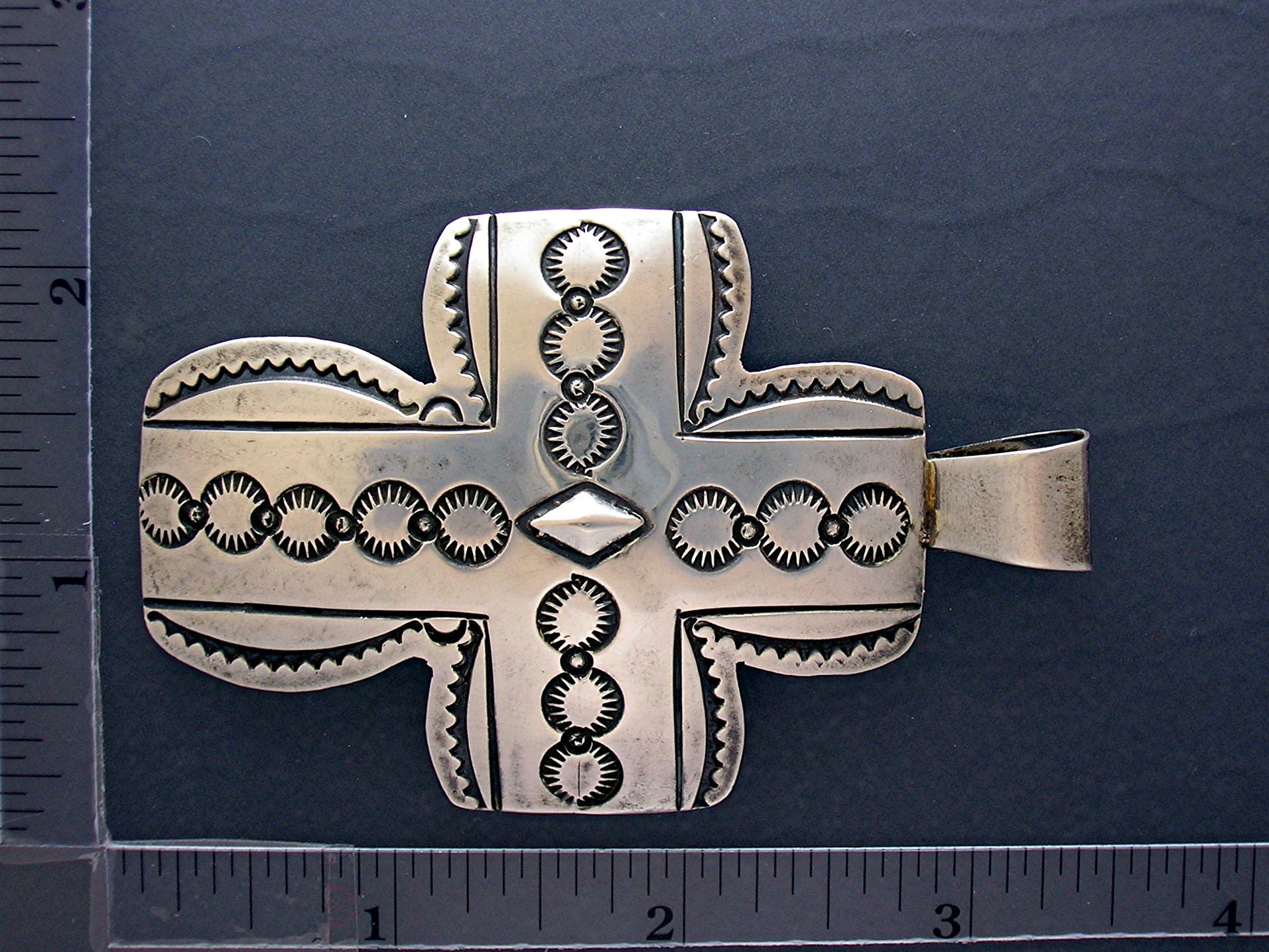 Pendant Sterling Silver Signed Carson B Cross USA